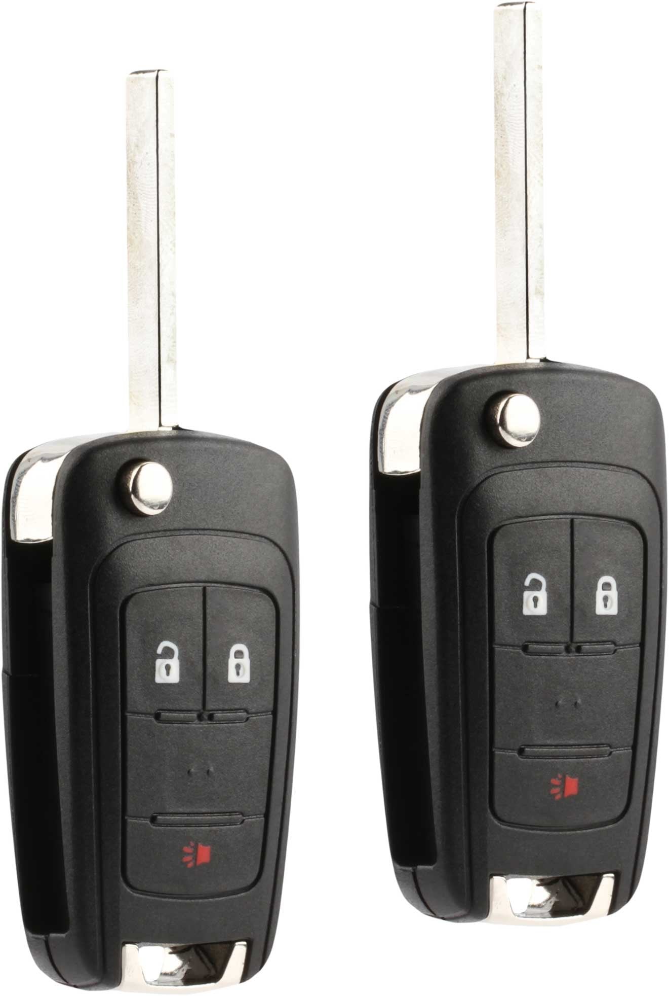 Car Key Fob Keyless Entry Remote Flip Fits 2010 2017 Chevy Equinox, Sonic, Terrain (Oht01060512 3 Btn), Set Of 2