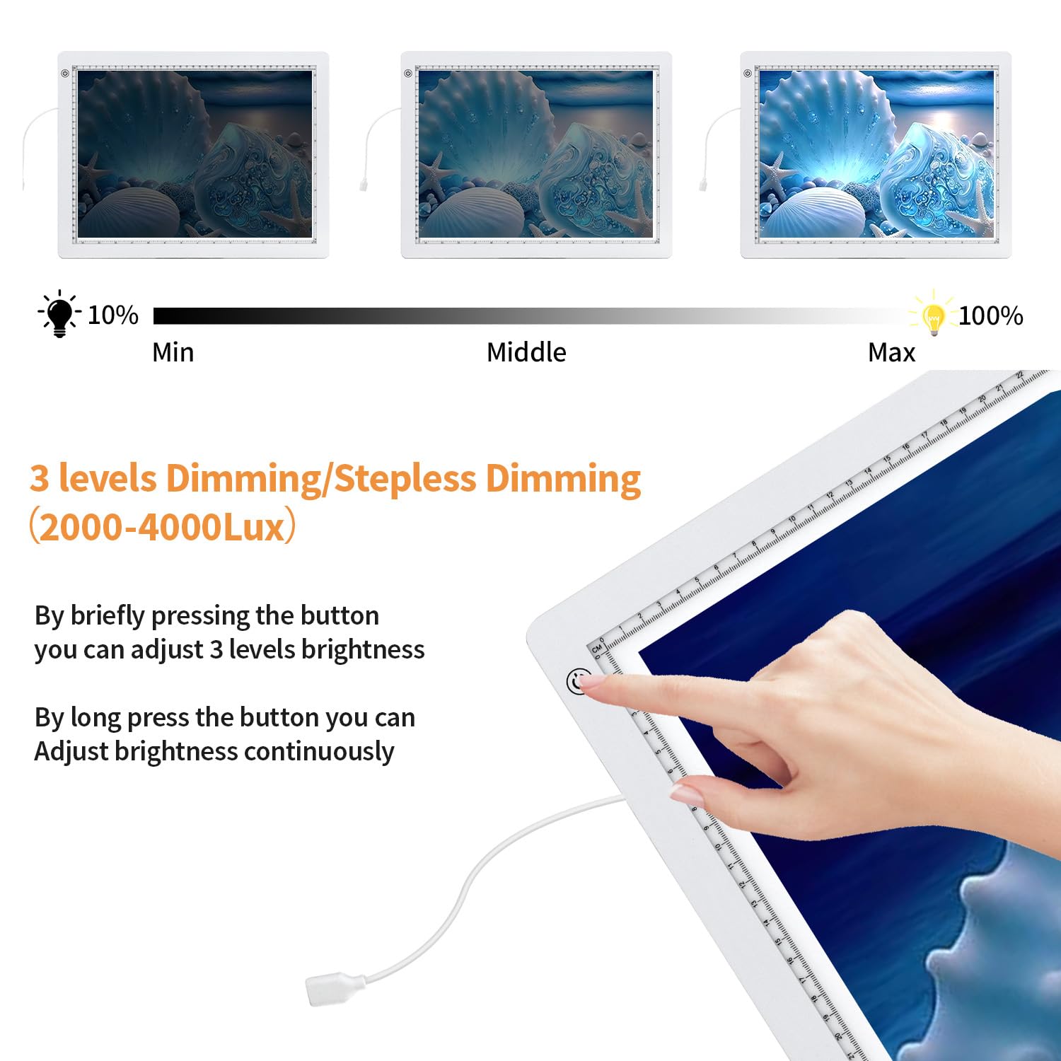 Zocelight A4 Light Pad For Diamond Art Kit For Adults,Ultra Thin Light Board With Stand And Clip For Diamond Painting Accessorie