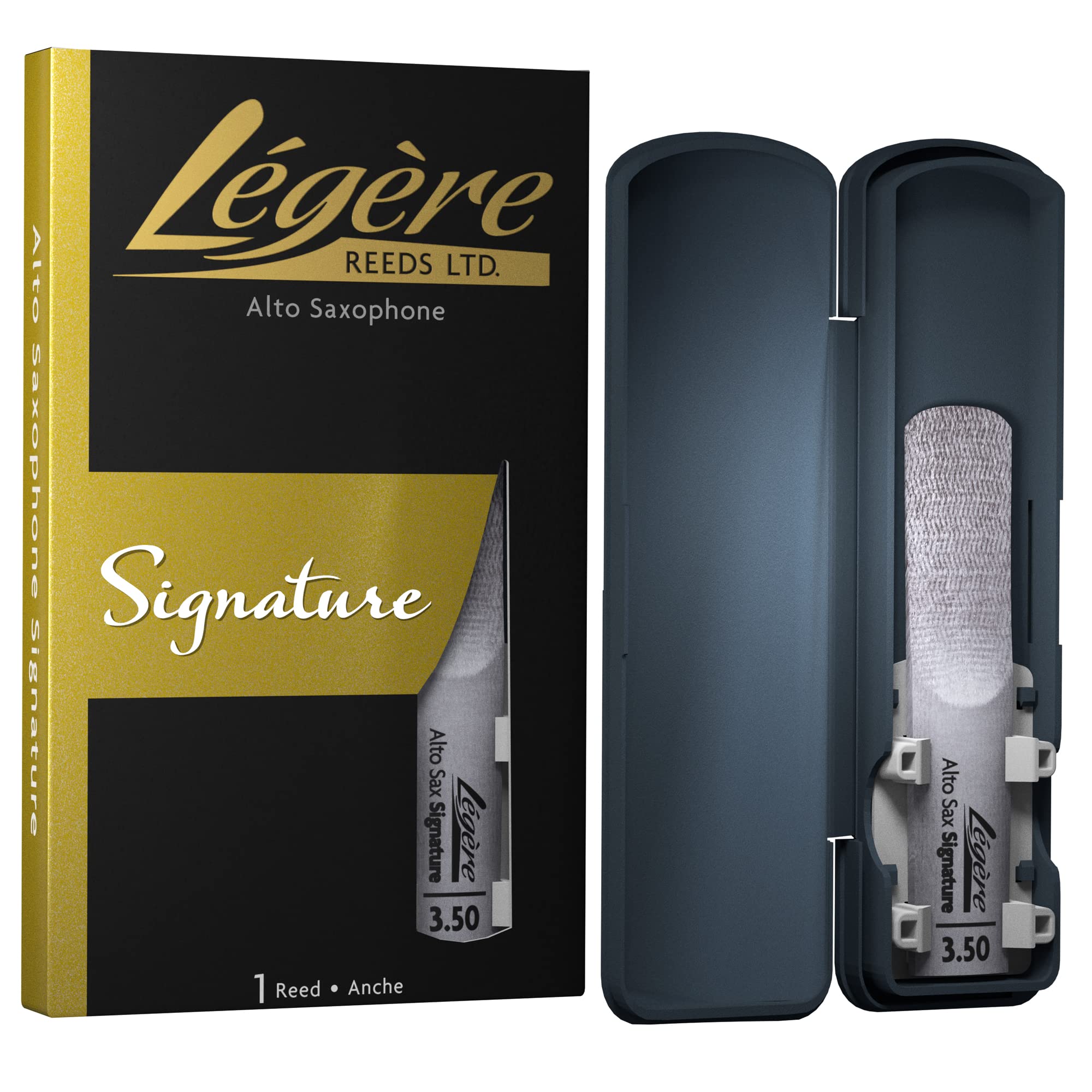 L  gre Reeds - Alto Saxophone Reed, Signature, Strength 3.50 (ASG3.50) - Premium Synthetic Woodwind Reed