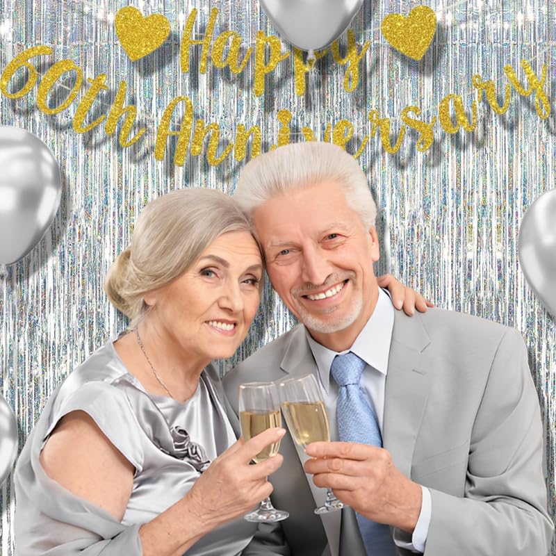 Braveshine Silver Metallic Tinsel Foil Fringe Curtains   2Pcs 3.2X8.2Ft Photo Backdrop For 21 St Birthdays Decorations Christmas