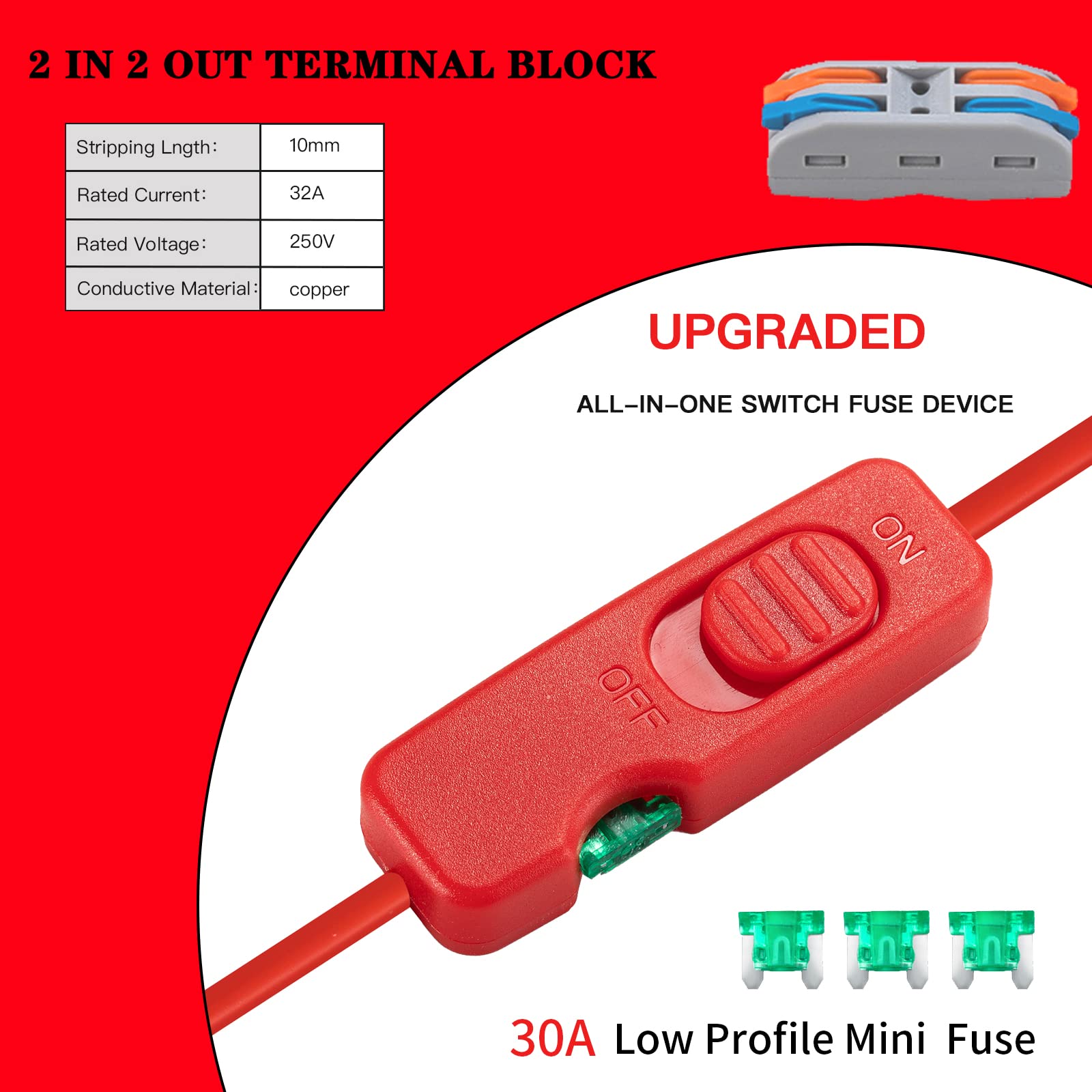 Crtbelfy Upgraded Battery Adapter for Milwaukee M12 12V - All-in-One Fuse & Switch Power Wheel Converter Kit