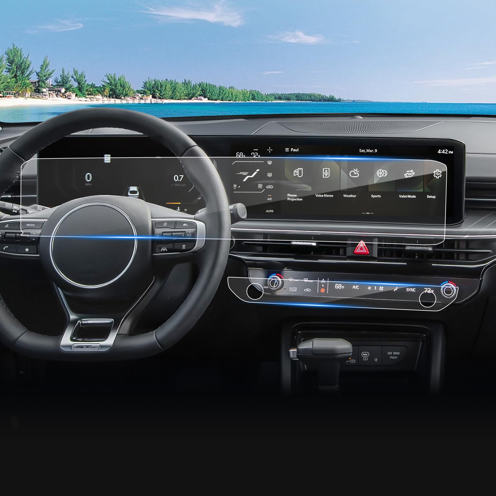 Coleya (4Pack) 2025 Carnival Screen Protector For Kia Carnival (Lx/Lxs/Ex/Sx/Sx Prestige) 12.3 In. Dual Panoramic Displays &Air 