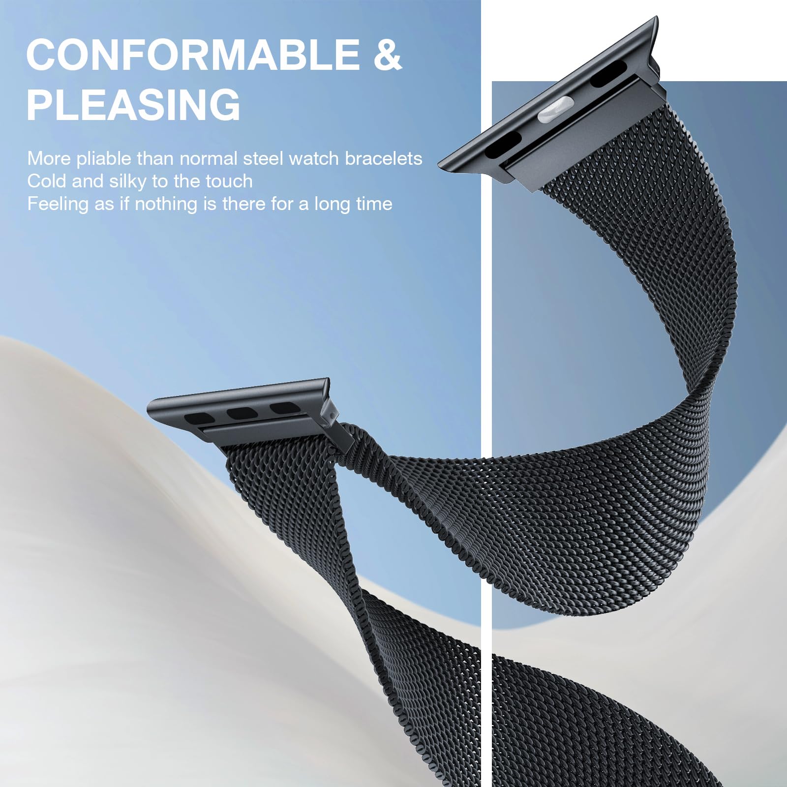 Stainless Steel Milanese Loop Compatible With Apple Watch Band 46Mm 42Mm 44Mm 45Mm 49Mm 38Mm 40Mm 41Mm Men And Women, Mesh Loop