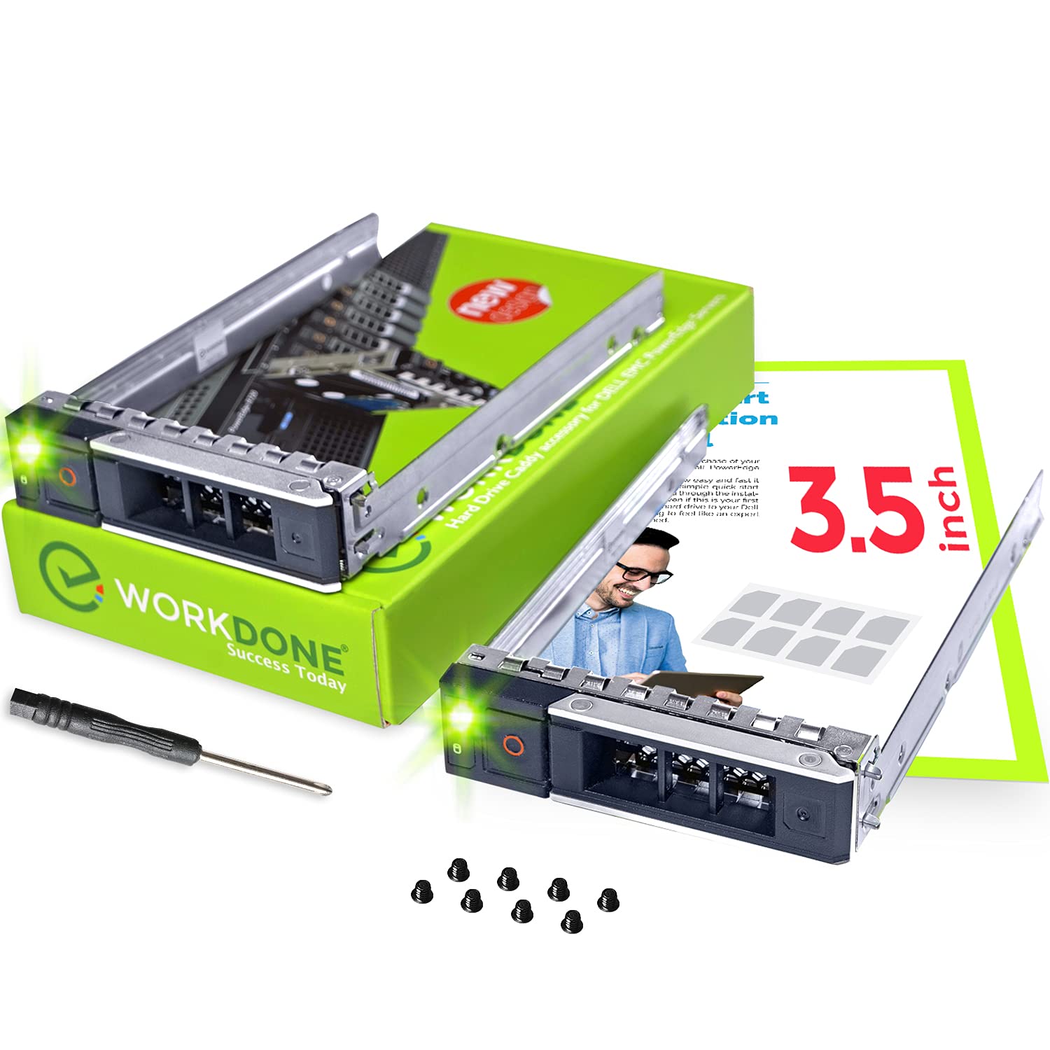 Workdone 2 Pack 3.5 Inch Drive Caddy   Compatible For Poweredge   14Th Gen R340 R440 R540 R640 R740 R740Xd2 R6415 R7415 R7425 Xc