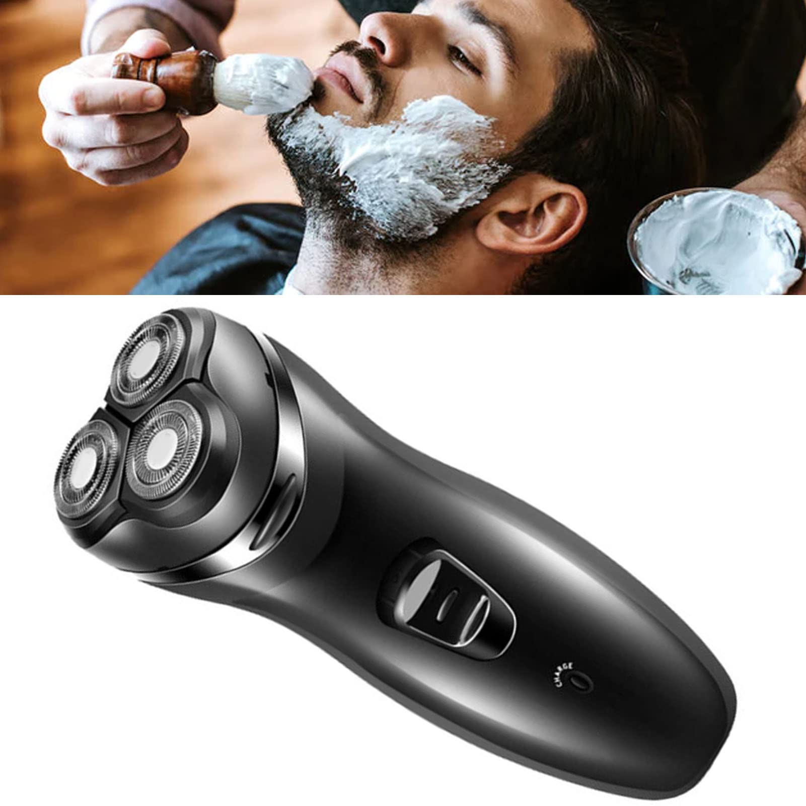 Rechargeable Men Electric Razor, Electric With Trimmer Beard Trimmer, Beard Trimmer, 3D Rotating Heads