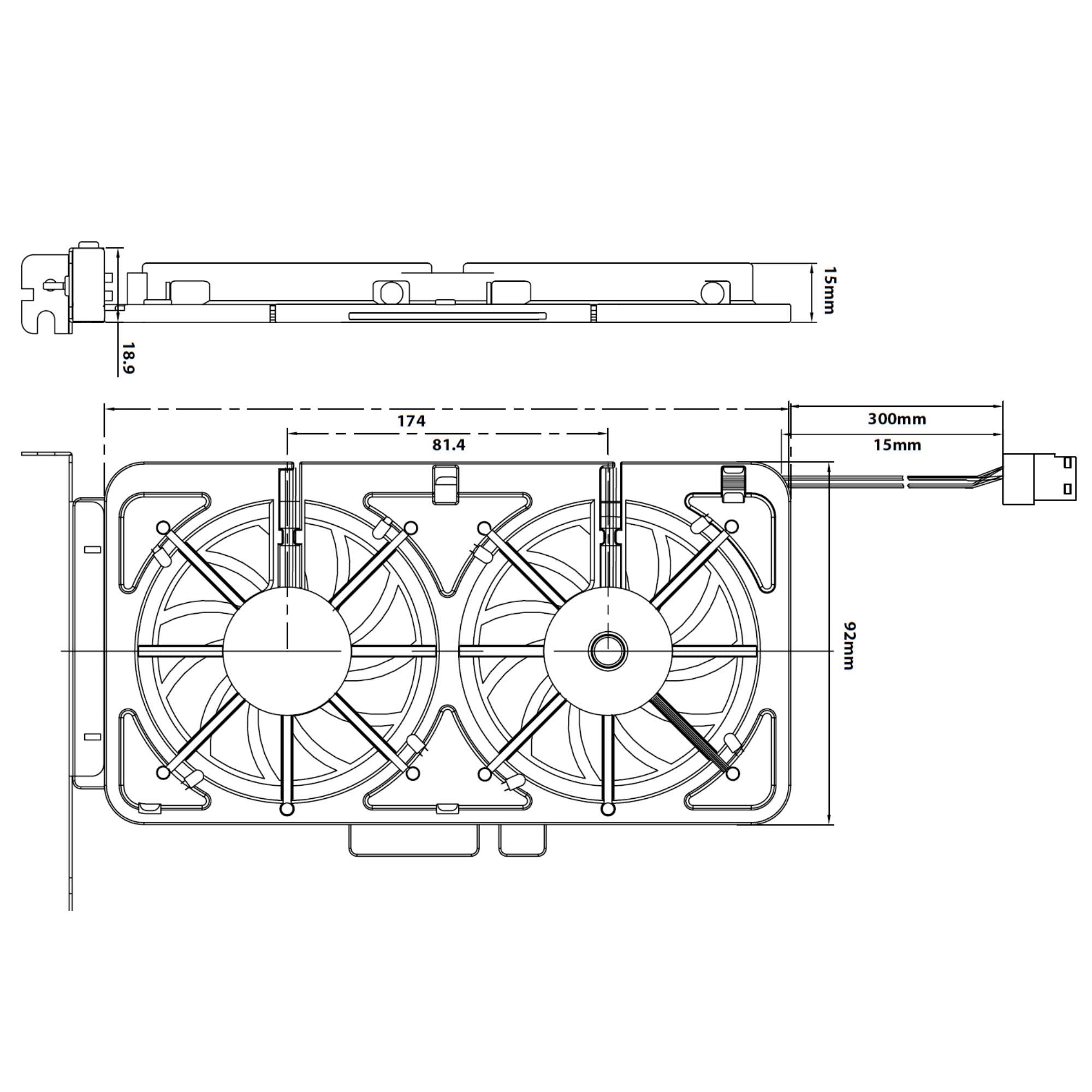 Vantec Sp Fc70 Bl Spectrum System Fan Card With Dual Adjustable 70Mm Uv Led Fans (Blue), 195X92X20Mm