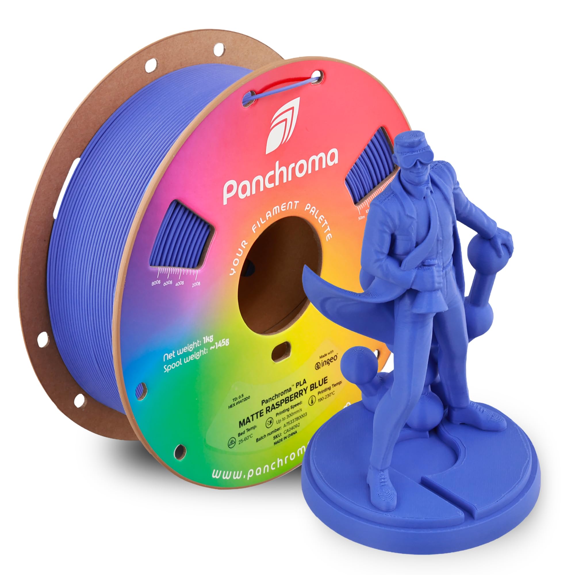 Polymaker Panchroma Matte PLA Filament, Raspberry Blue 1.75mm 1kg 3D Printing Filament, Formerly Polyterra Matte, Fits Most FDM 