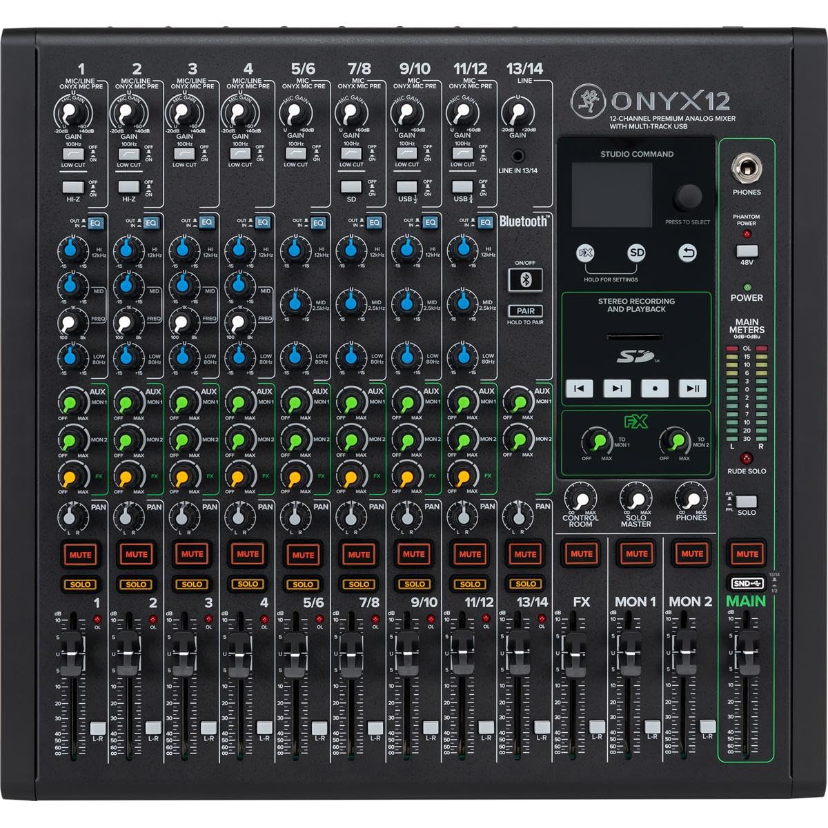 Mackie 12 Channel Premium Analog Mixer With Multi Track Usb. (Onyx12)