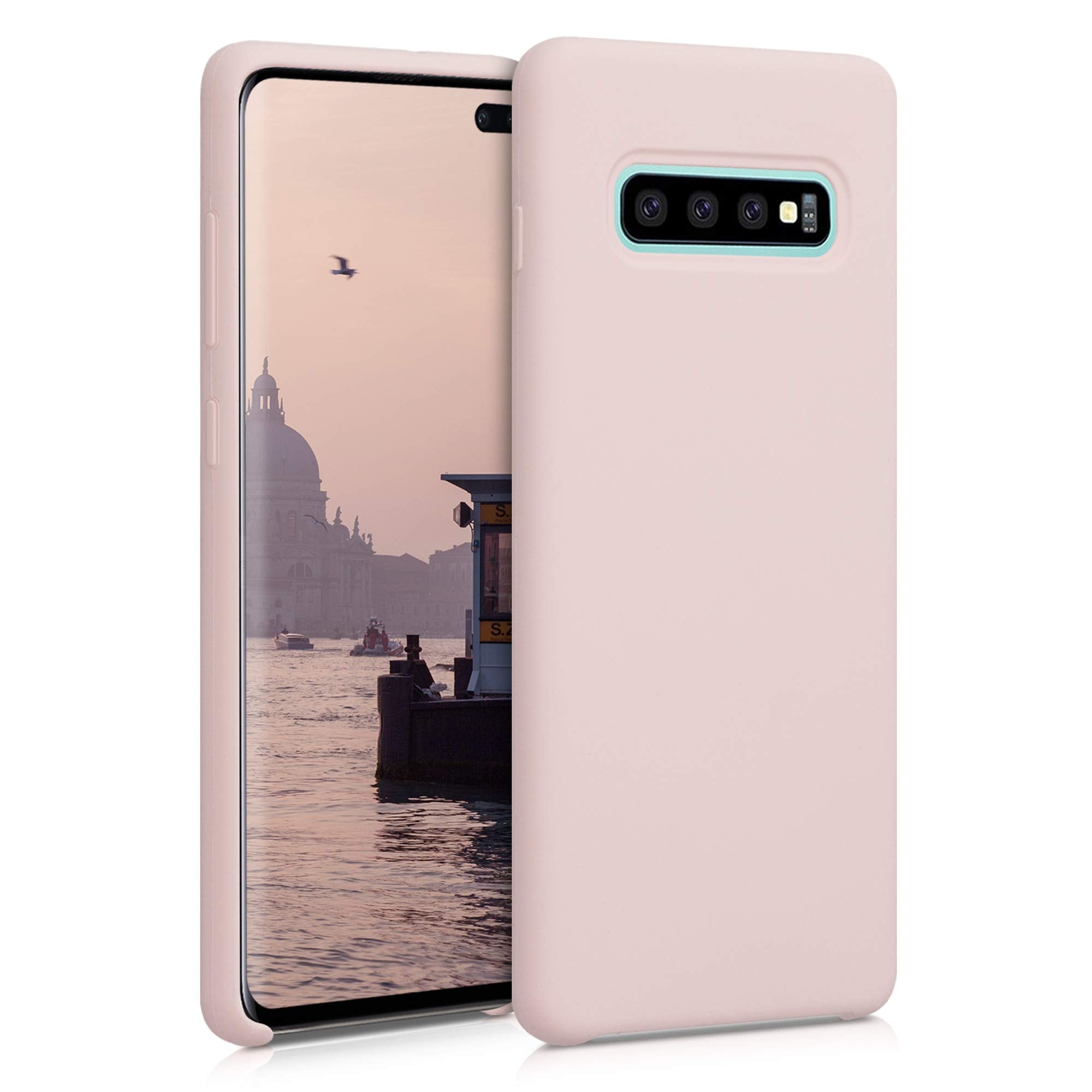 kwmobile Case Compatible with Samsung Galaxy S10 Plus / S10+ Case - TPU Silicone Phone Cover with Soft Finish - Antique Pink Mat