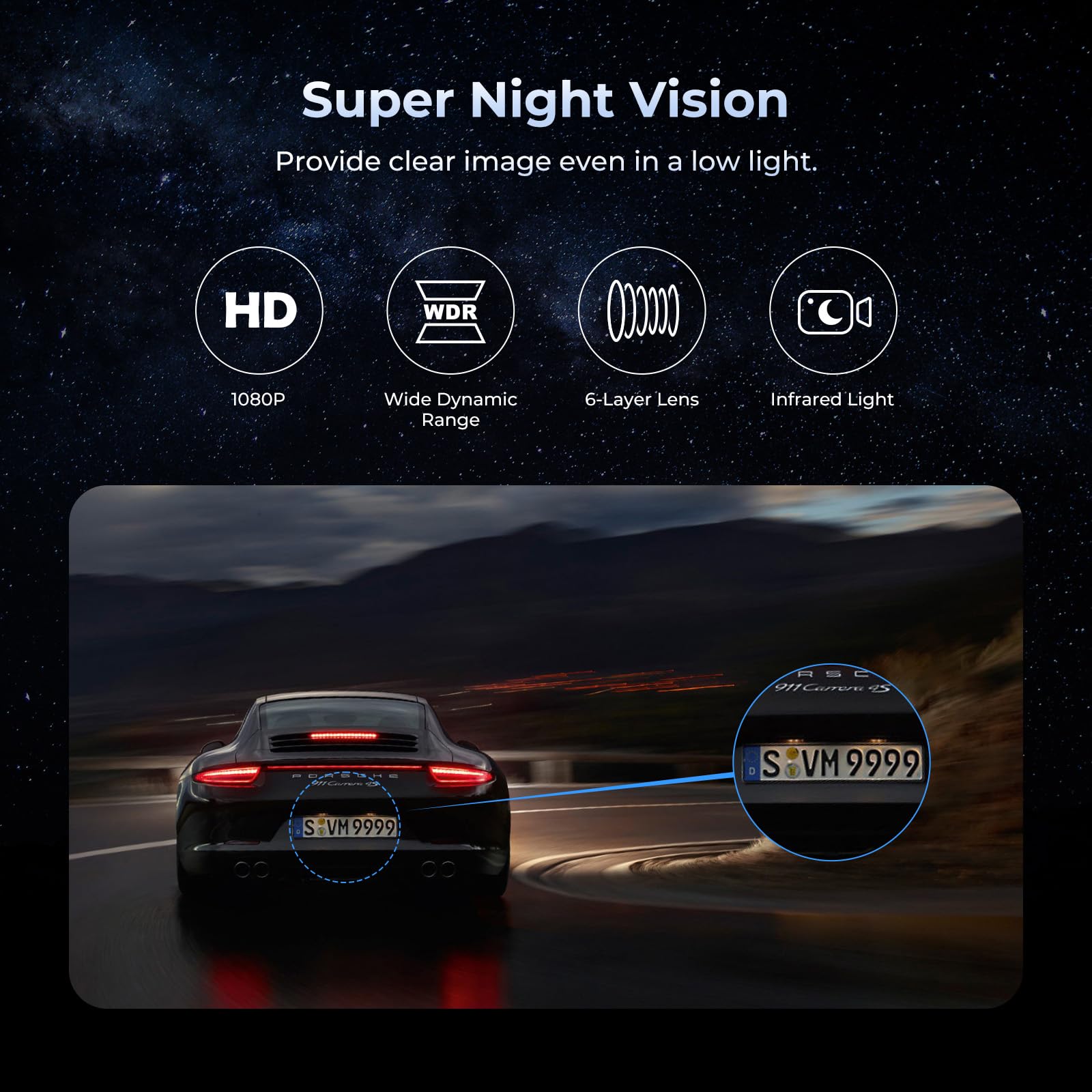 Pruveeo 12 Rear View Mirror Camera,360 View 4 Channel Mirror Dash Cam Detached Camera For Cars,Fhd1080Px4,Dash Cam Front And R