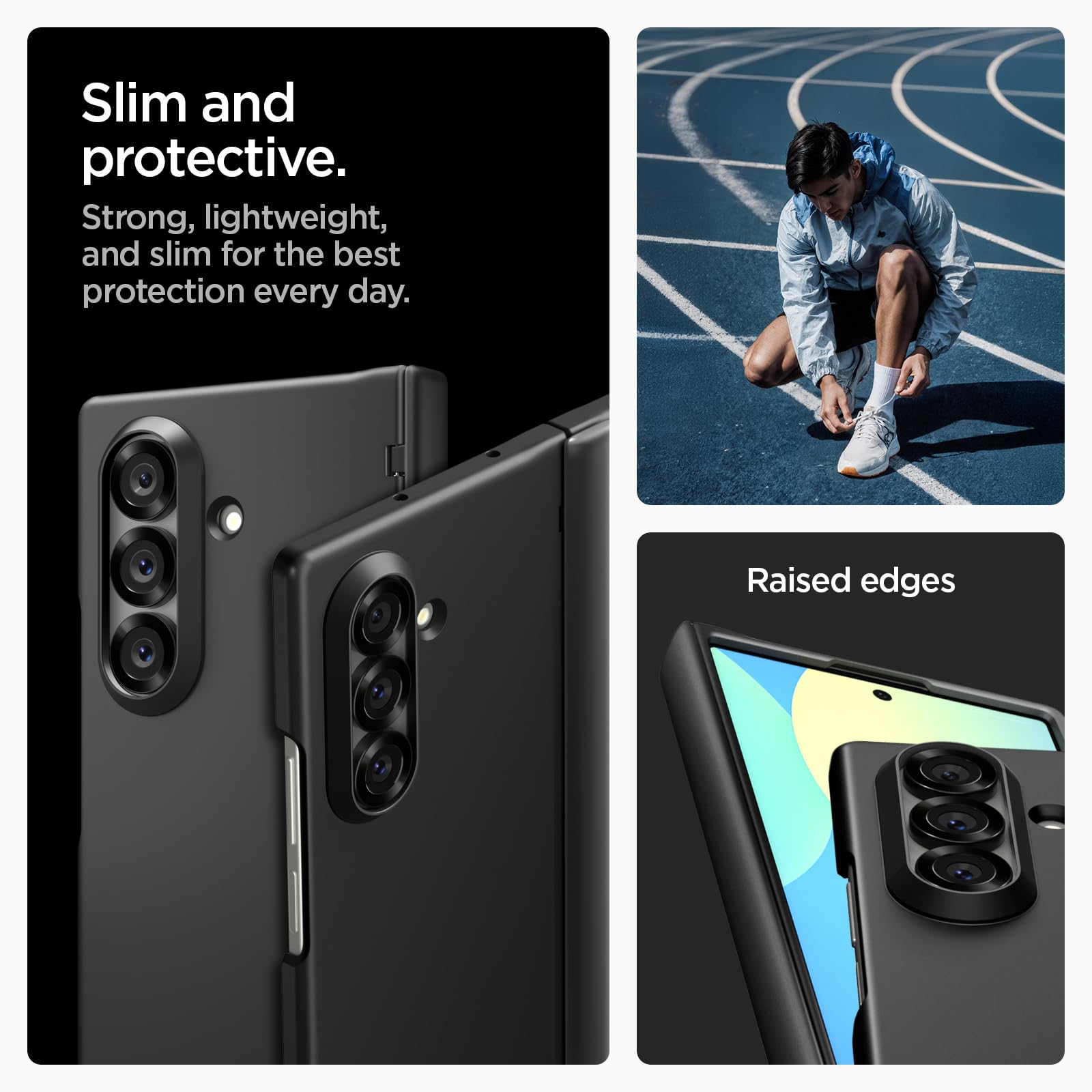 Spigen For Galaxy Z Fold 7 Case, Airfit Pro Magfit [Hinge Protection] [Qi2.1 Certified/Magnet For Galaxy] - Black