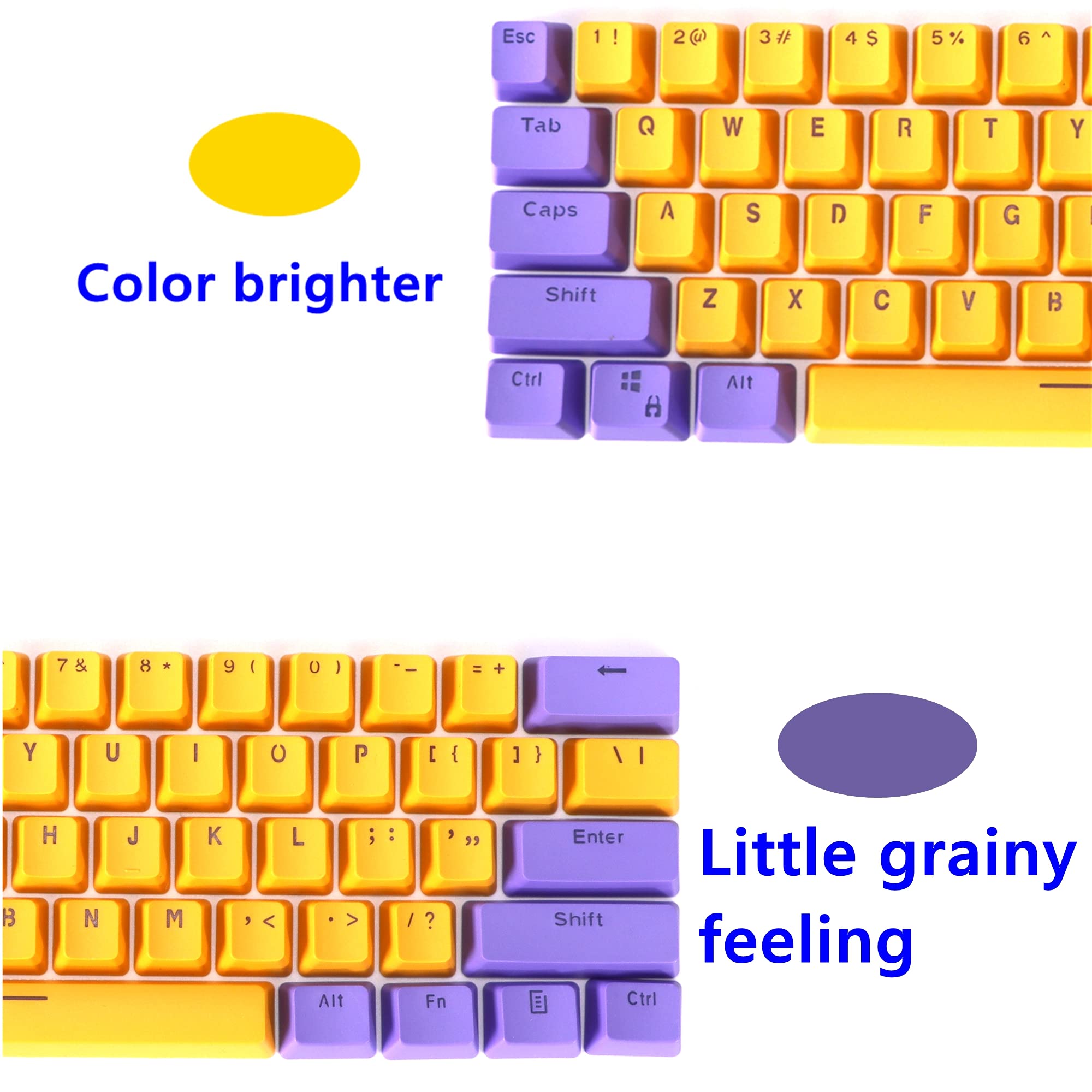 Mosptnspg Cjxsp Pbt 61 Keycaps 60 Percent, Gaming Keycaps Oem Profile Backlit Keycap Set For 60 Percent Cherry Mx Mechanical Key