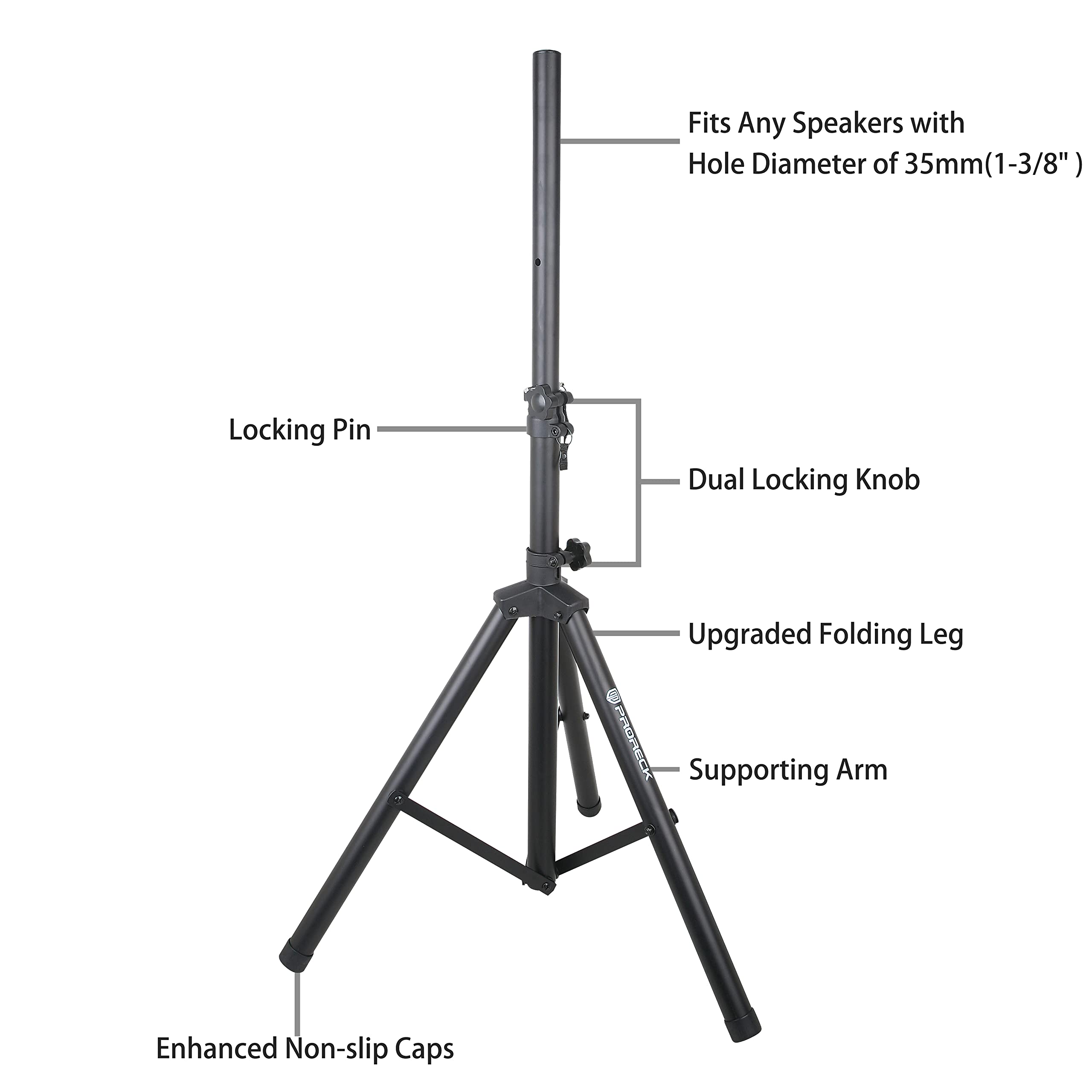 Proreck Party 12 12 Inch 1000 Watts 2 Way Powered Pa Speaker System Combo Set With Bluetooth/Usb Drive Read Function/Sd Card Reader/Fm Radio/Remote Control/Speaker Stand
