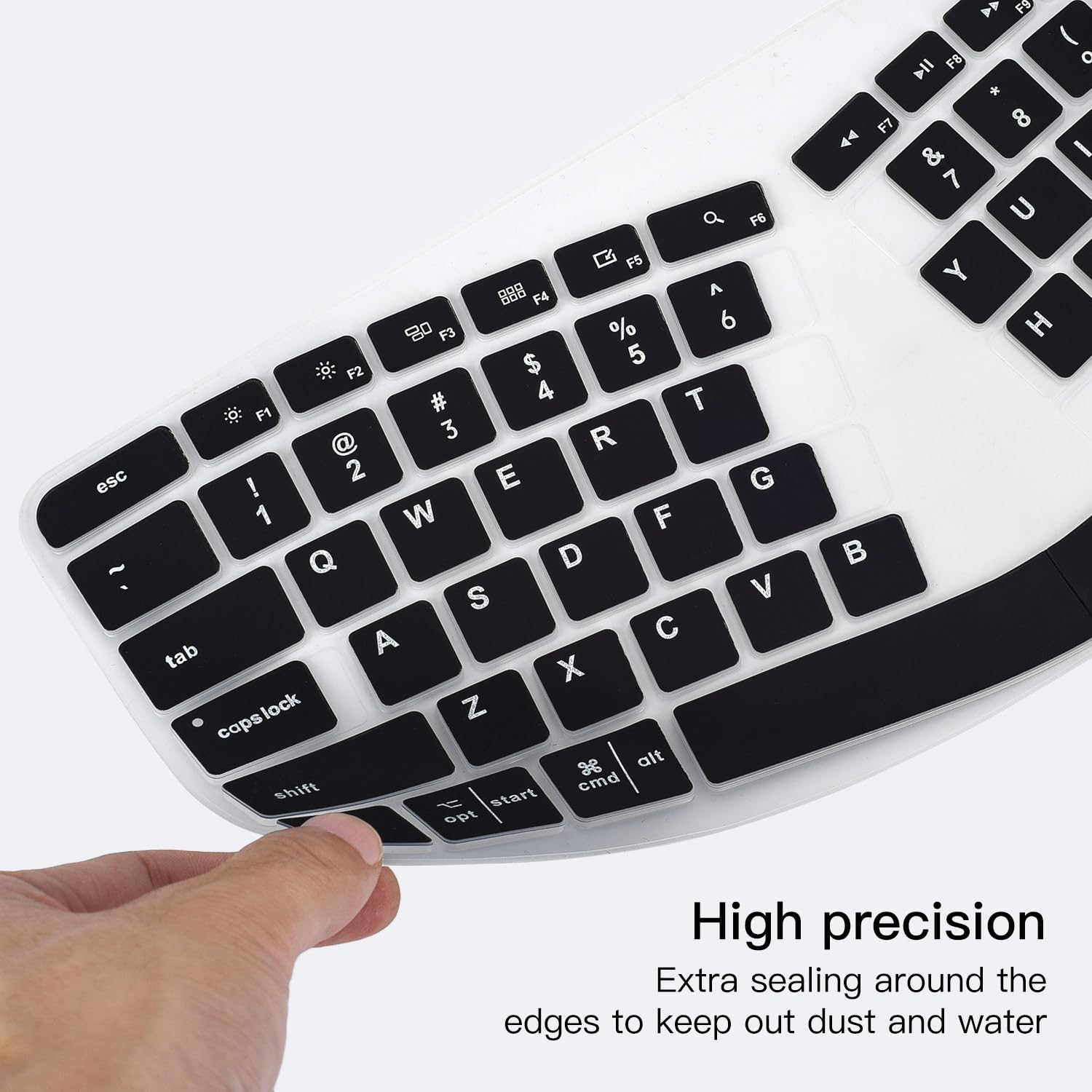 Keyboard Cover For Logitech Ergo K860 Wireless Ergonomic Keyboard, Waterproof Silicone Keyboard Protector Skin For Logitech K860