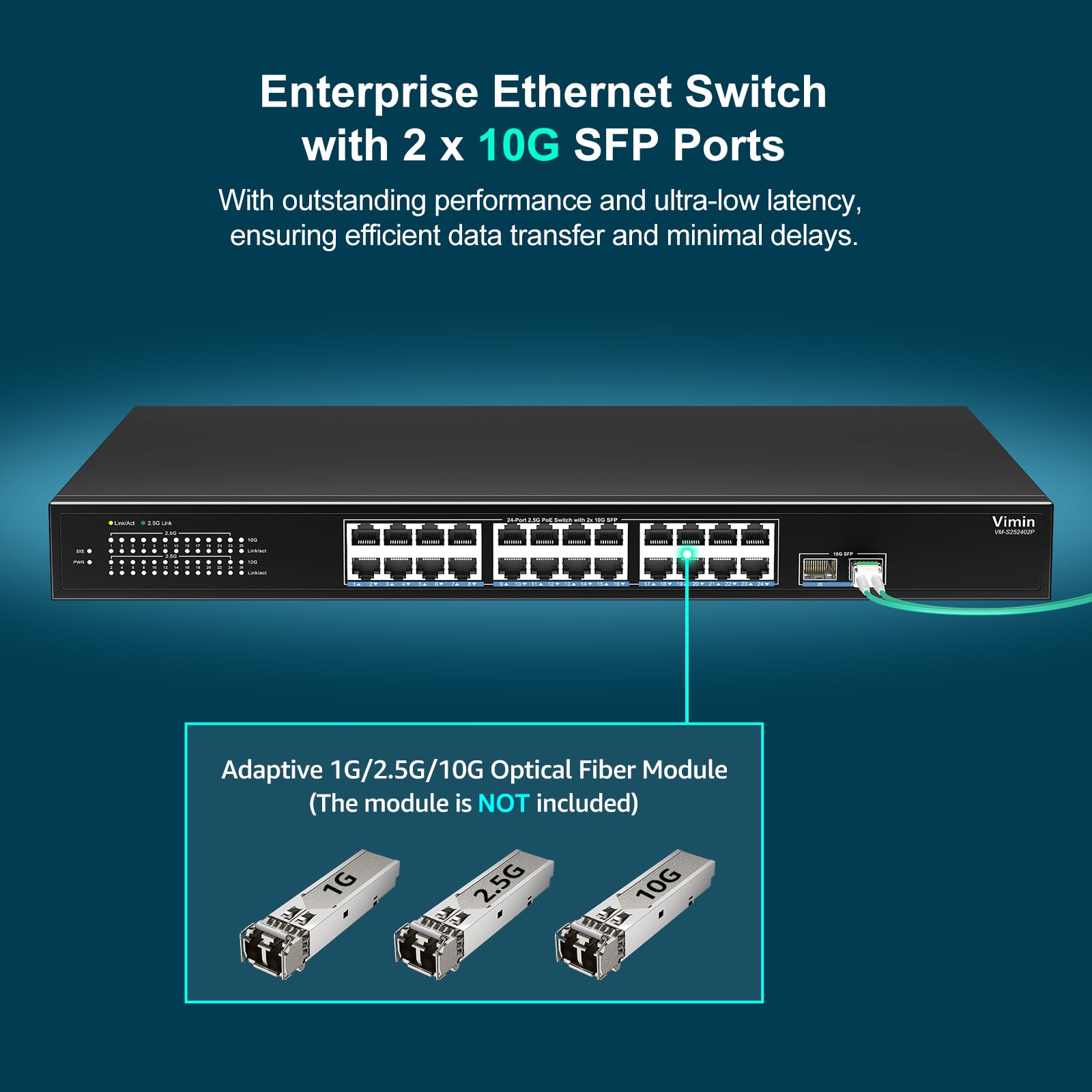 24 Port 2.5G Poe Switch With 2X10G Sfp, 24   2.5G Base T Poe Ports+10G Sfp, 26 Port Poe Switch Unmanaged 160Gbps Ethernet Switch