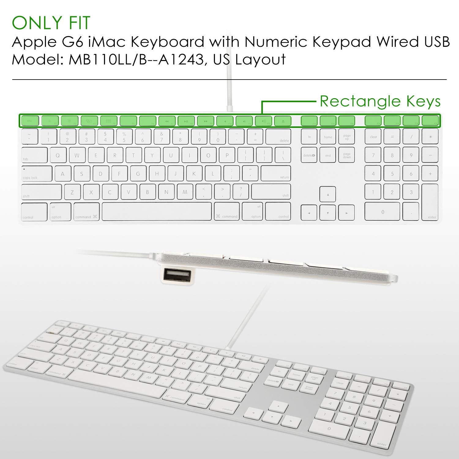 Allinside Transparent Keyboard Cover For Imac Wired Usb Keyboard A1243 Mb110Ll/B