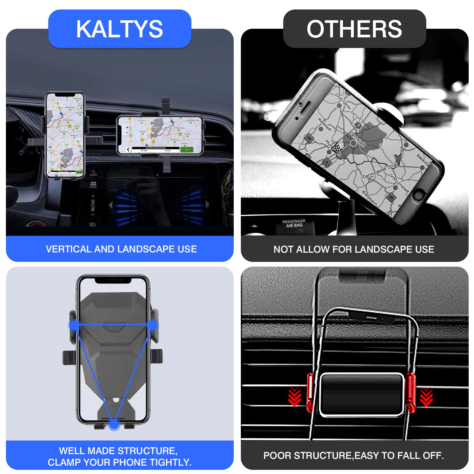 Karltys Car Phone Holder For Honda Civic 2016-2021 Accessories, 10Th Gen. Civic Cell Phone Holer Air Vent Mount For 4-7 Inch Sma