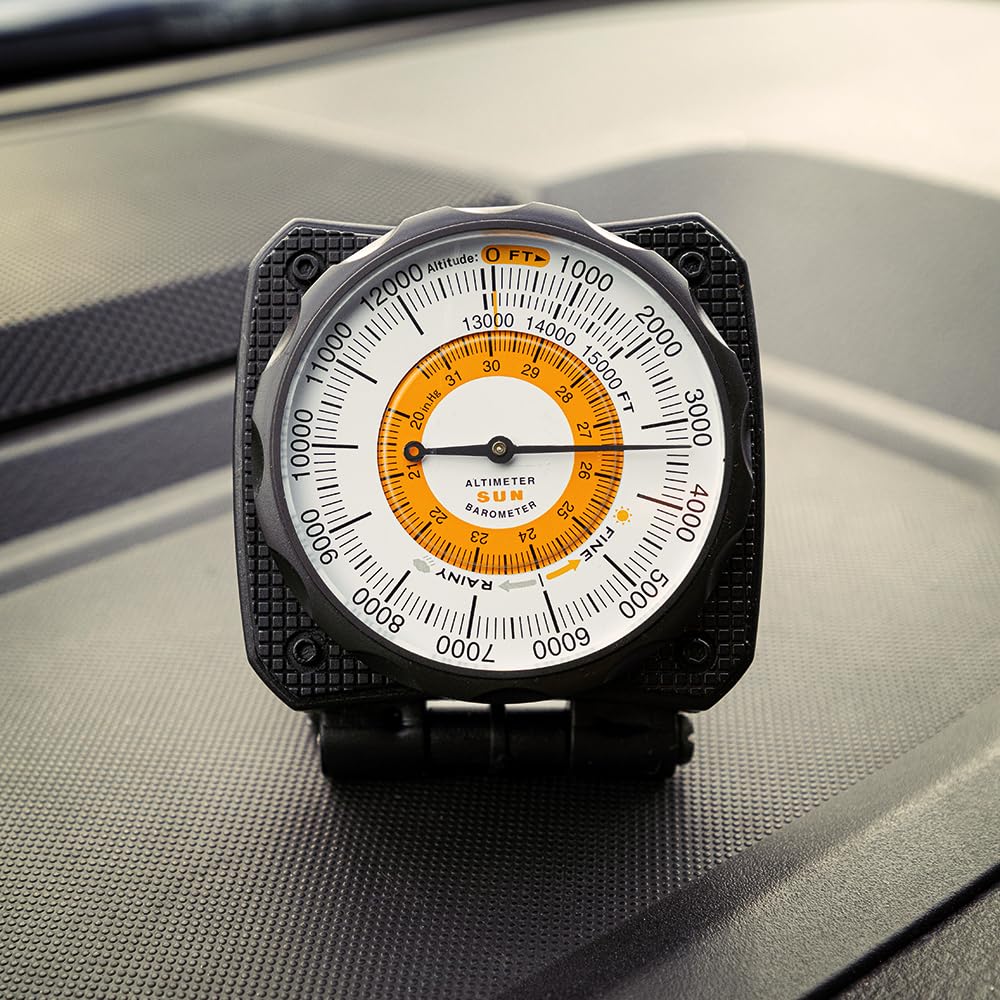 Sun Company Altilinq   Dashboard Altimeter And Barometer | Altimeter For Car And Truck | Reads Altitude From 0 To 15,000 Feet