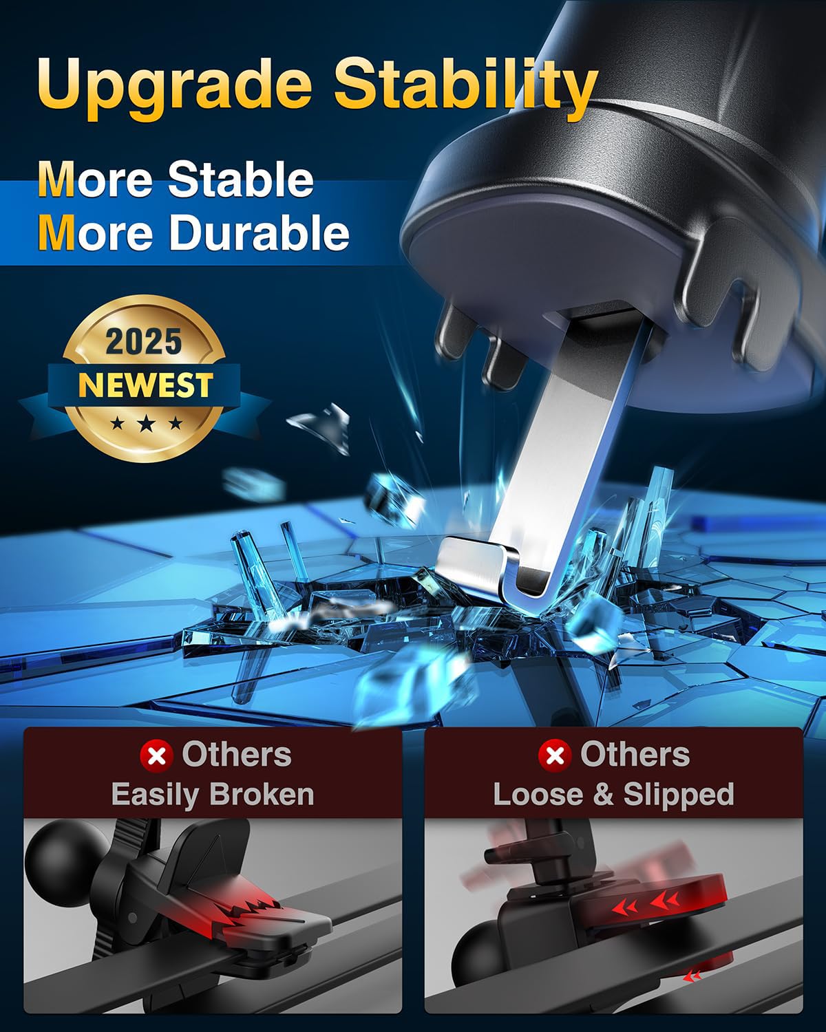 Vanmass For Magsafe Car Mount?2025 Upgraded Top Magnet & Clip Hook?Magnetic Cell Phone Holder For Vent, Universal Cellphone Stan