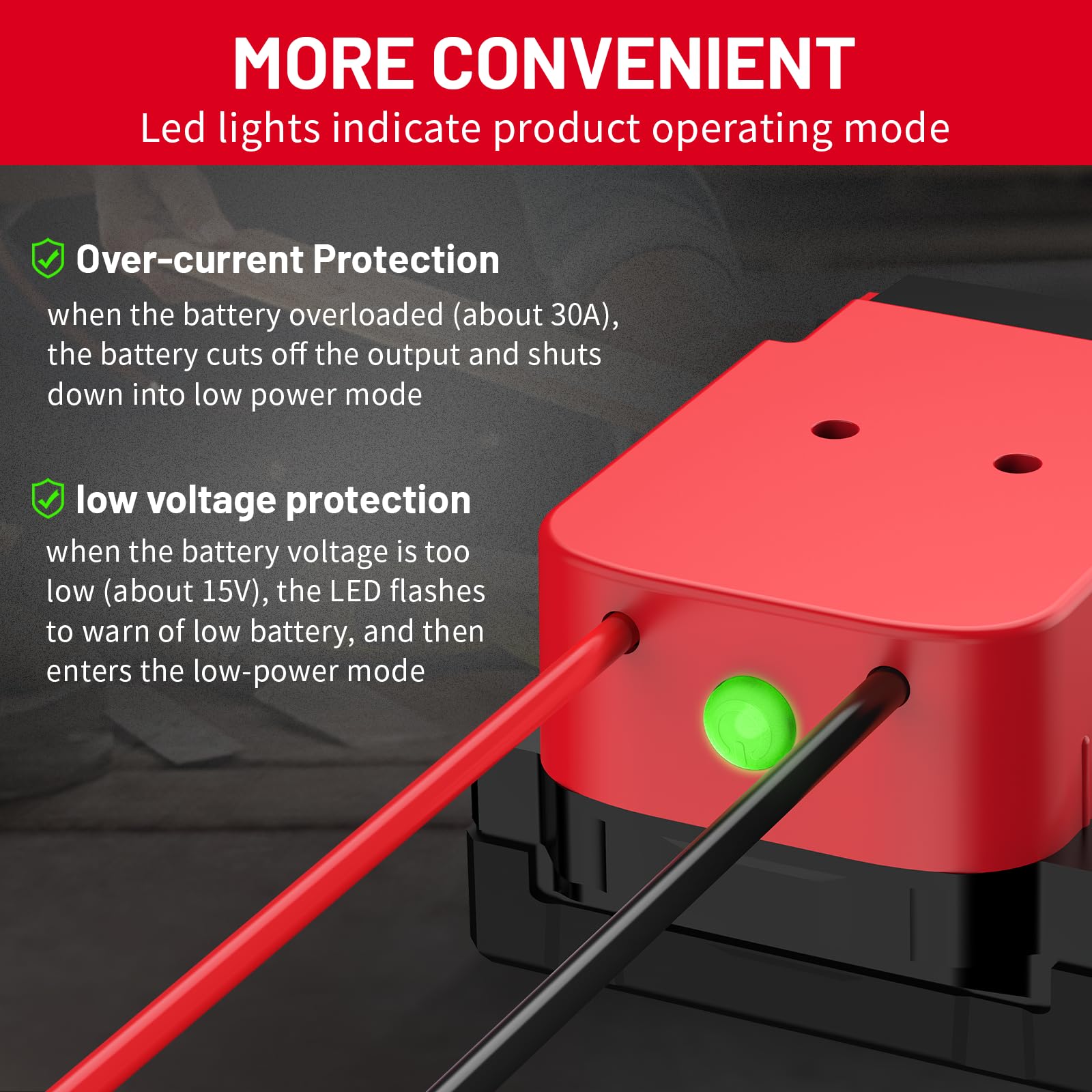 Power Wheel Adapter Compatible With Milwaukee 18V Battery   Overdischarge & Overcurrent Protection, Upgraded Power Wheel Battery