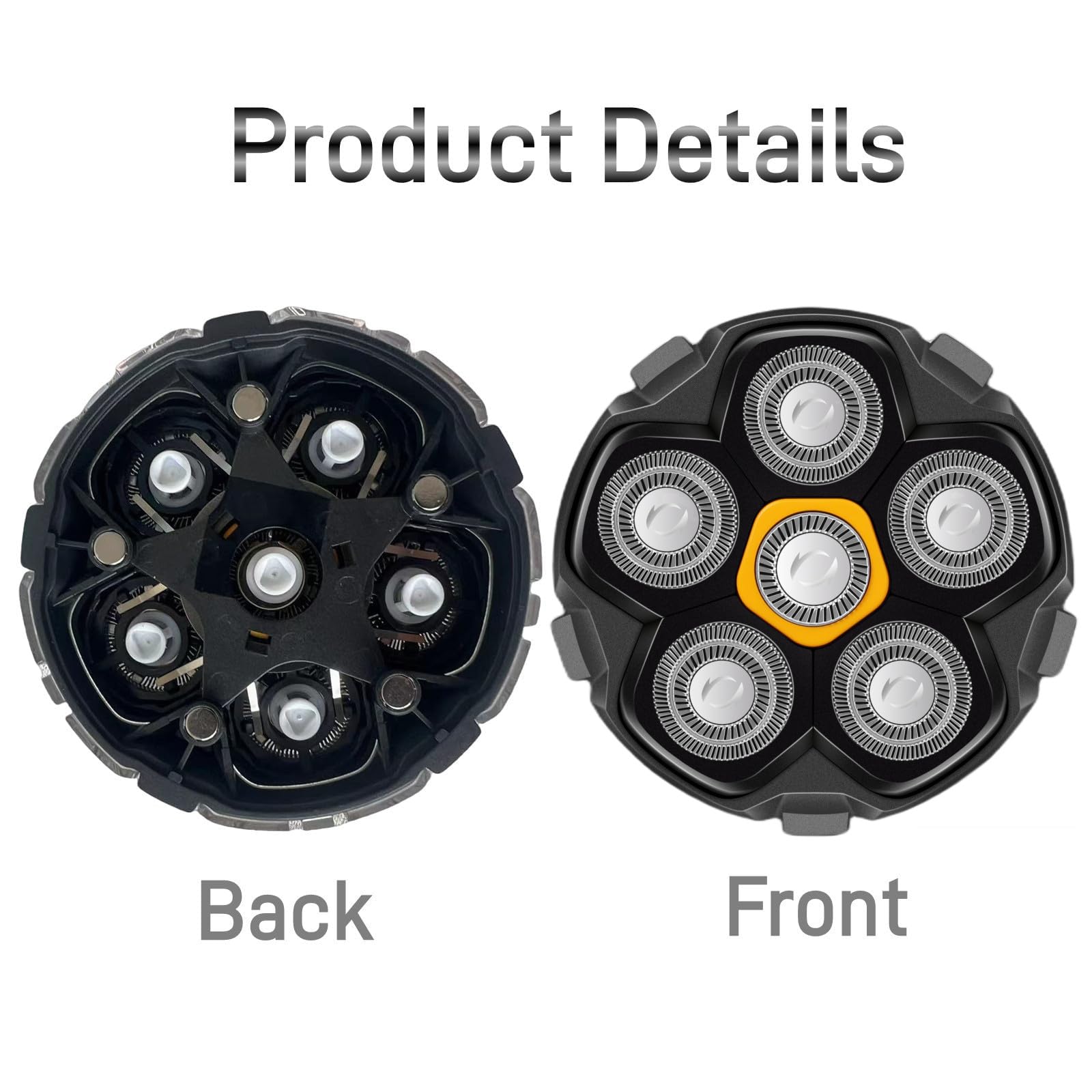 6D Magnetic Shaving Head Replacement Compatible With All 6D Magnetic Electric Razor.Magnetic Replacement Heads For Head Shavers