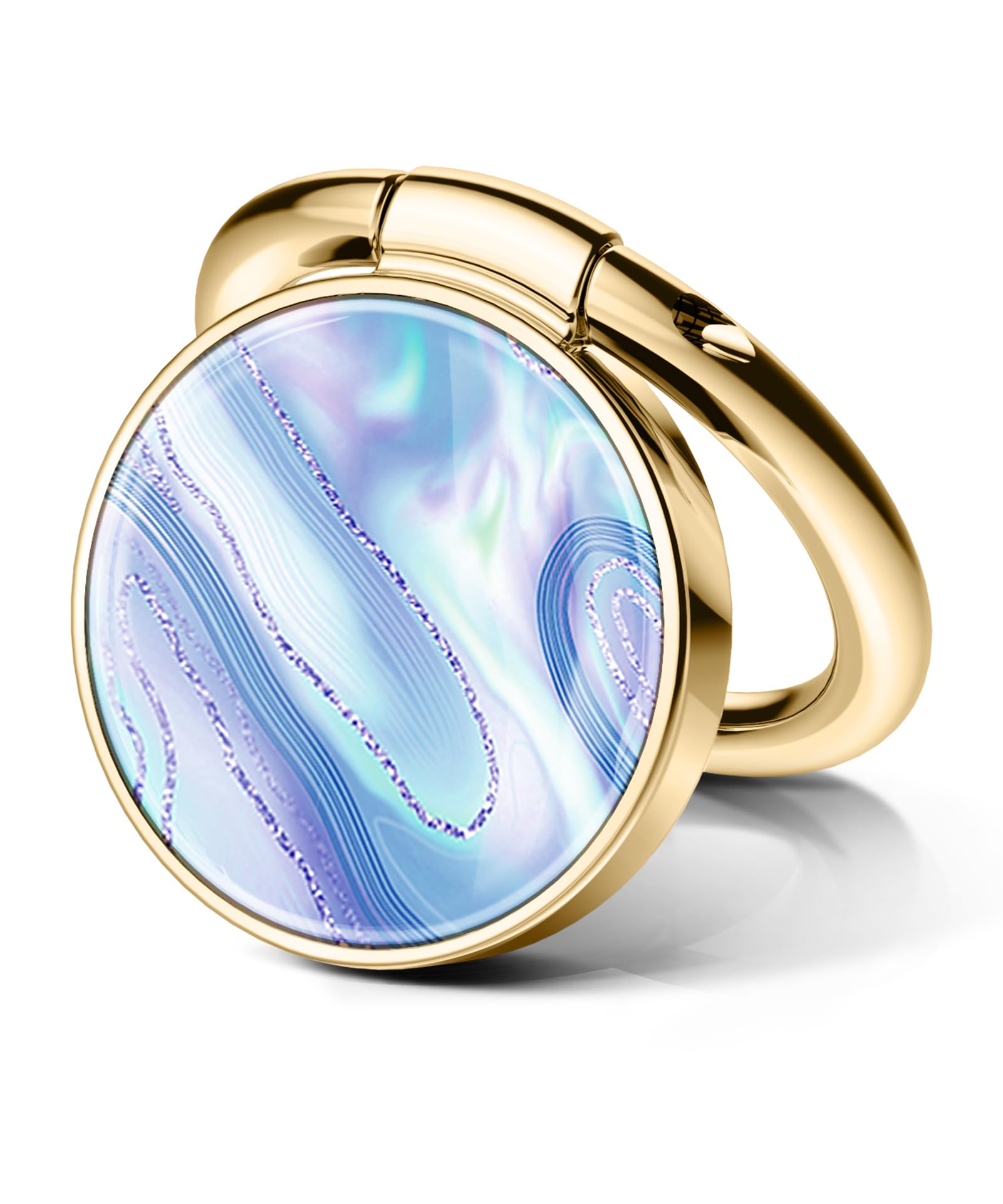 Gviewin Marble Cell Phone Ring Holder, Metal Kickstand Grip For Magnetic Car Mount Compatible With Iphone 15 Pro Max/15 Plus/14/