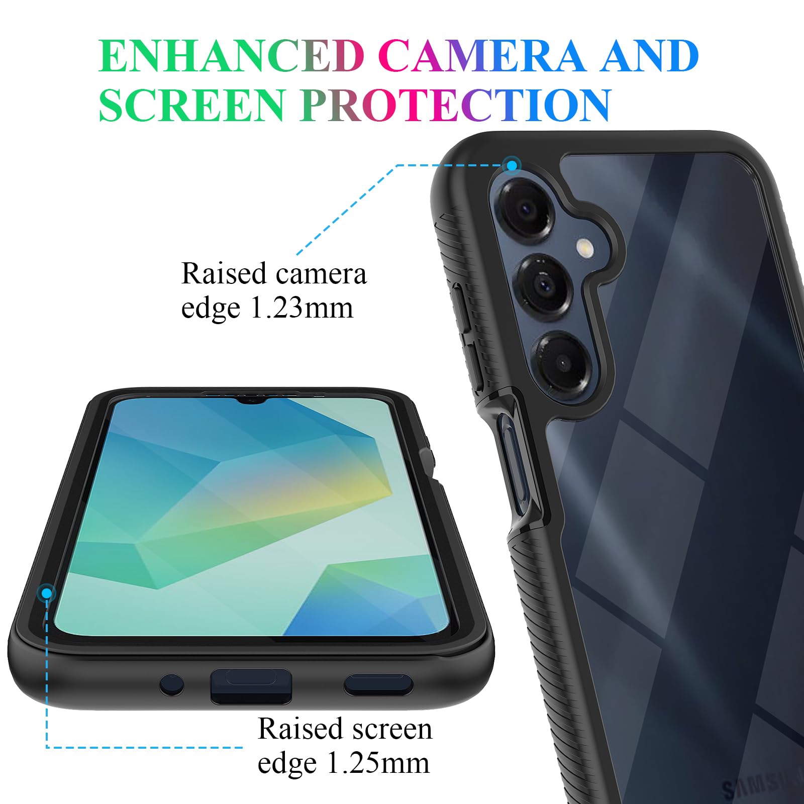 Wahhle Compatible With Samsung Galaxy A16 5G Case, Built In Screen Protector Full Body Shockproof Slim Fit Bumper Protective Pho