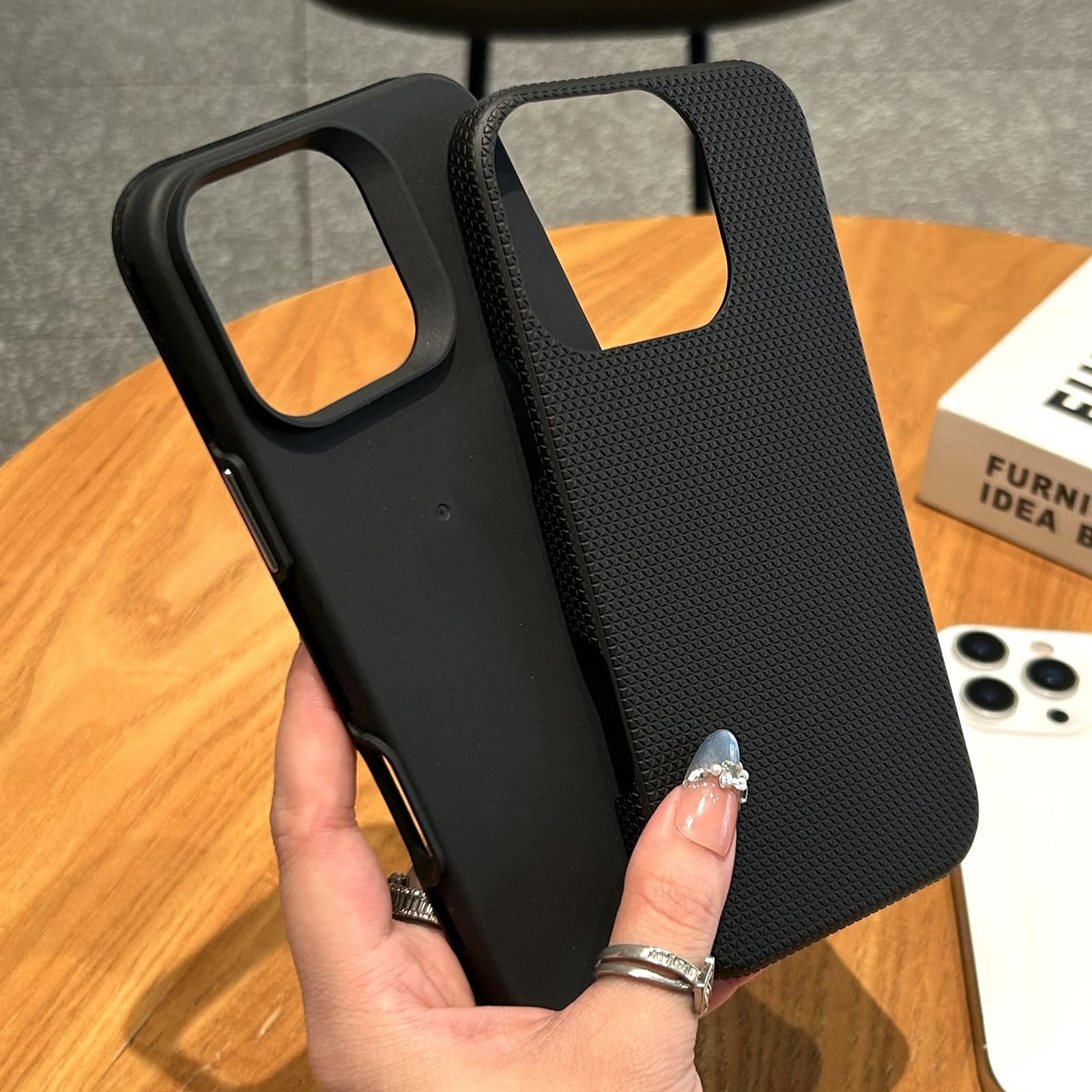 Roymonkey For Iphone 16 Pro Max Case Compatible With Magsafe, Non-Slip Dual Layers, Classic Hybrid Hard Back Phone Case, Shockpr