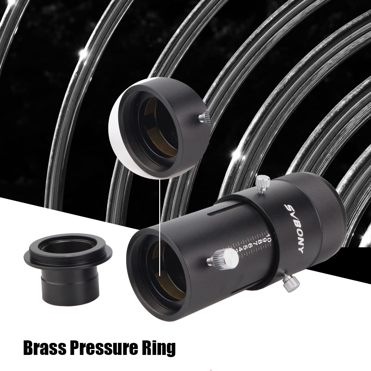 Svbony Sv112 Telescope Camera Adapter Kit For Canon Eos Rebel Slr Dslr Prime Focus And 1.25 Inches Variable Projection Eyepiece Astrophotography