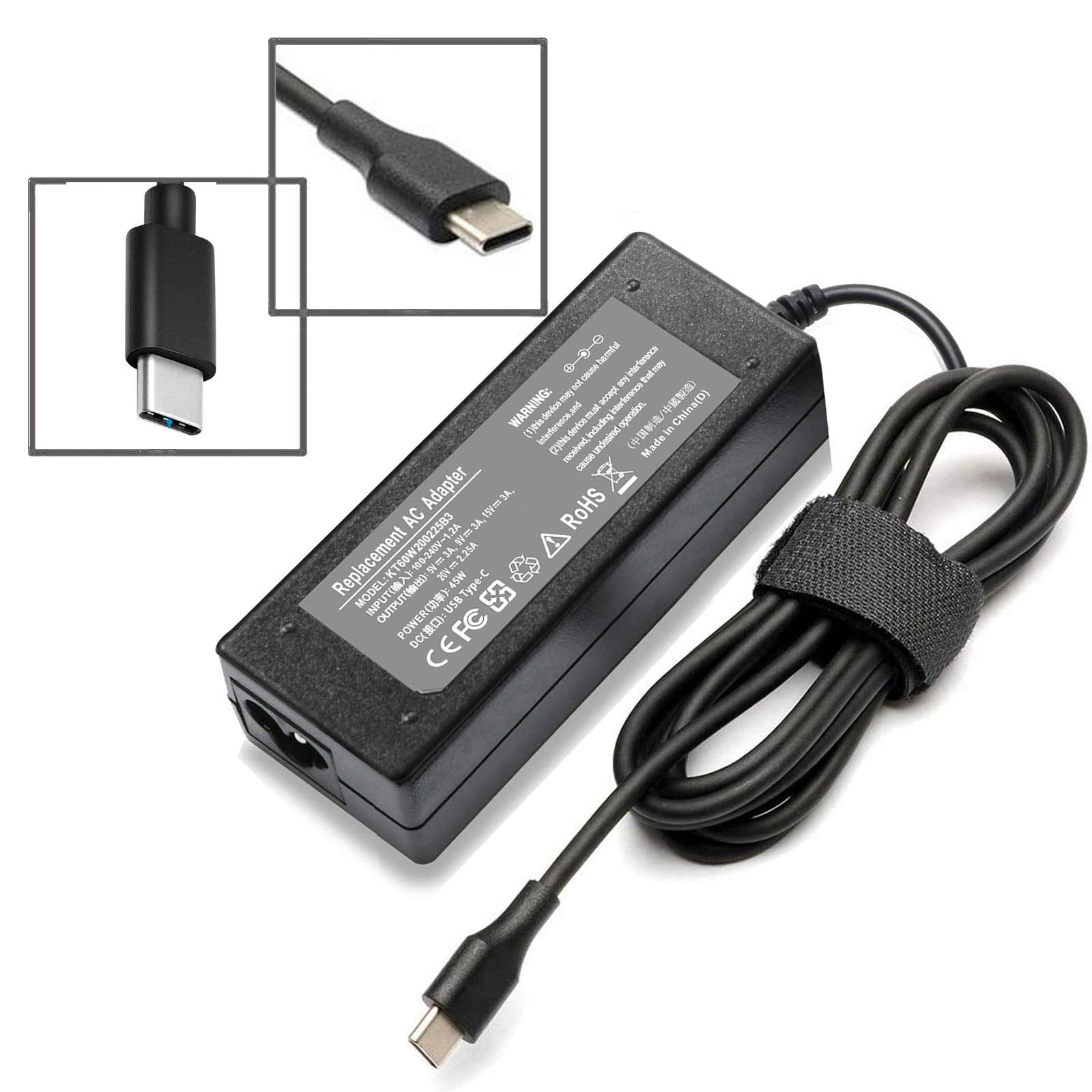 Shareway 45W Type C Usb C Replacement Ac Adapter Charger Compatible With Hp/Dell/Samsung/Acer/Sony/Toshiba Laptops Smart Phones