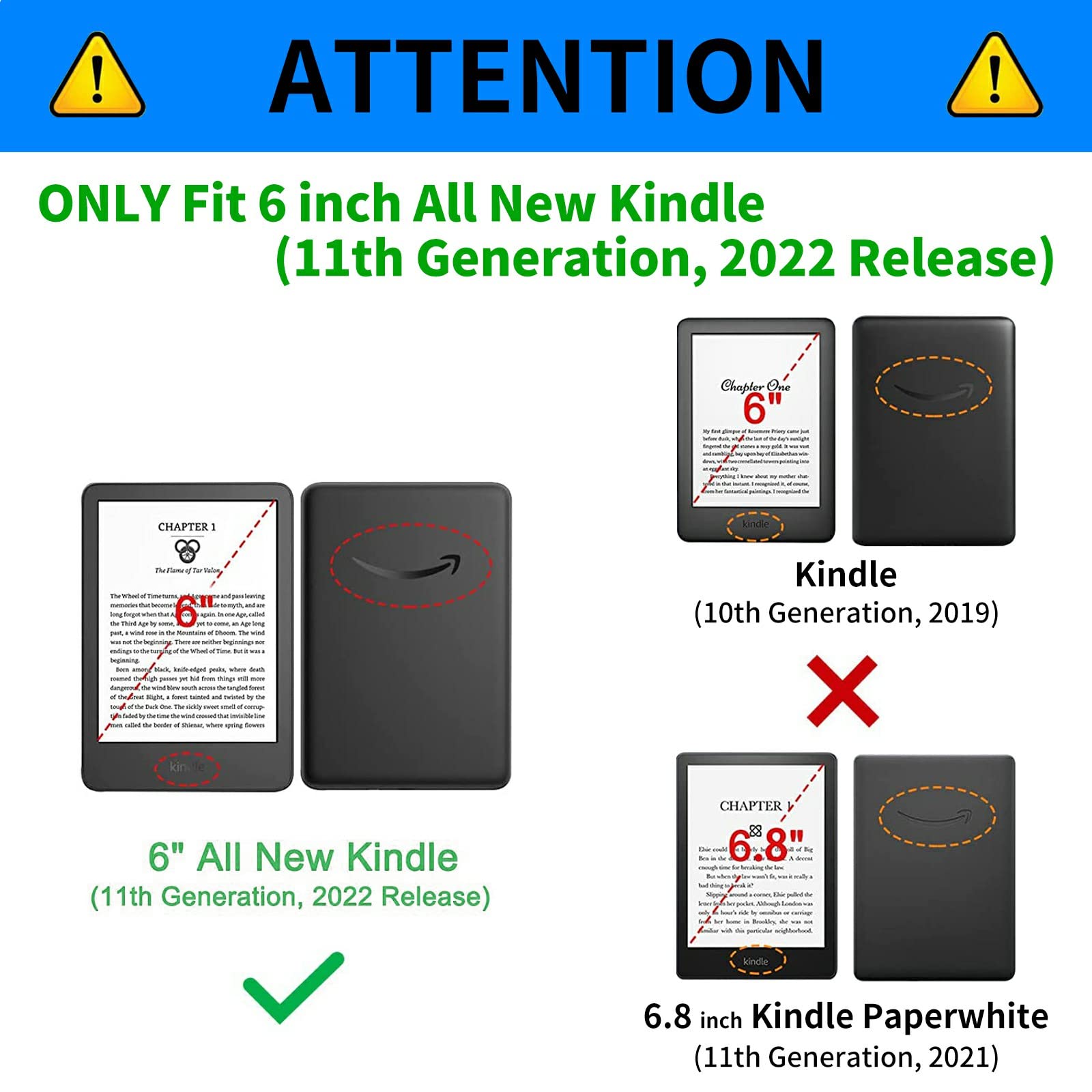 Bpqojb For Kindle 2022 Case 11Th Generation 6.0 Inch 2022 Release With Adjustable Stand & Auto Wake/Sleep Smart Protect Cover Ca