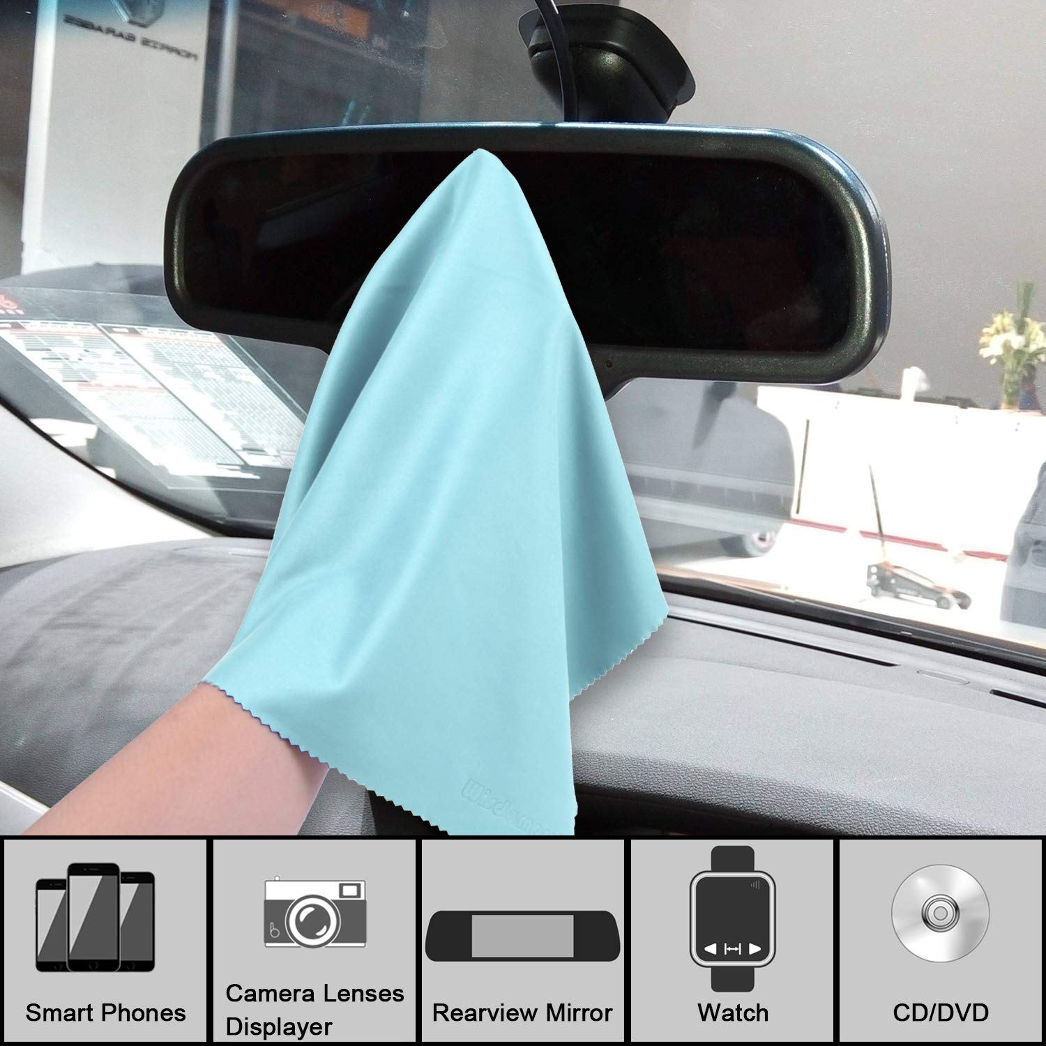 Wisdompro Extra Large 4 Pack Microfiber Cleaning Cloth For Laptop, Lcd Tv, Computer Screen, Monitor, Tablet, Camera Lens, Glass,