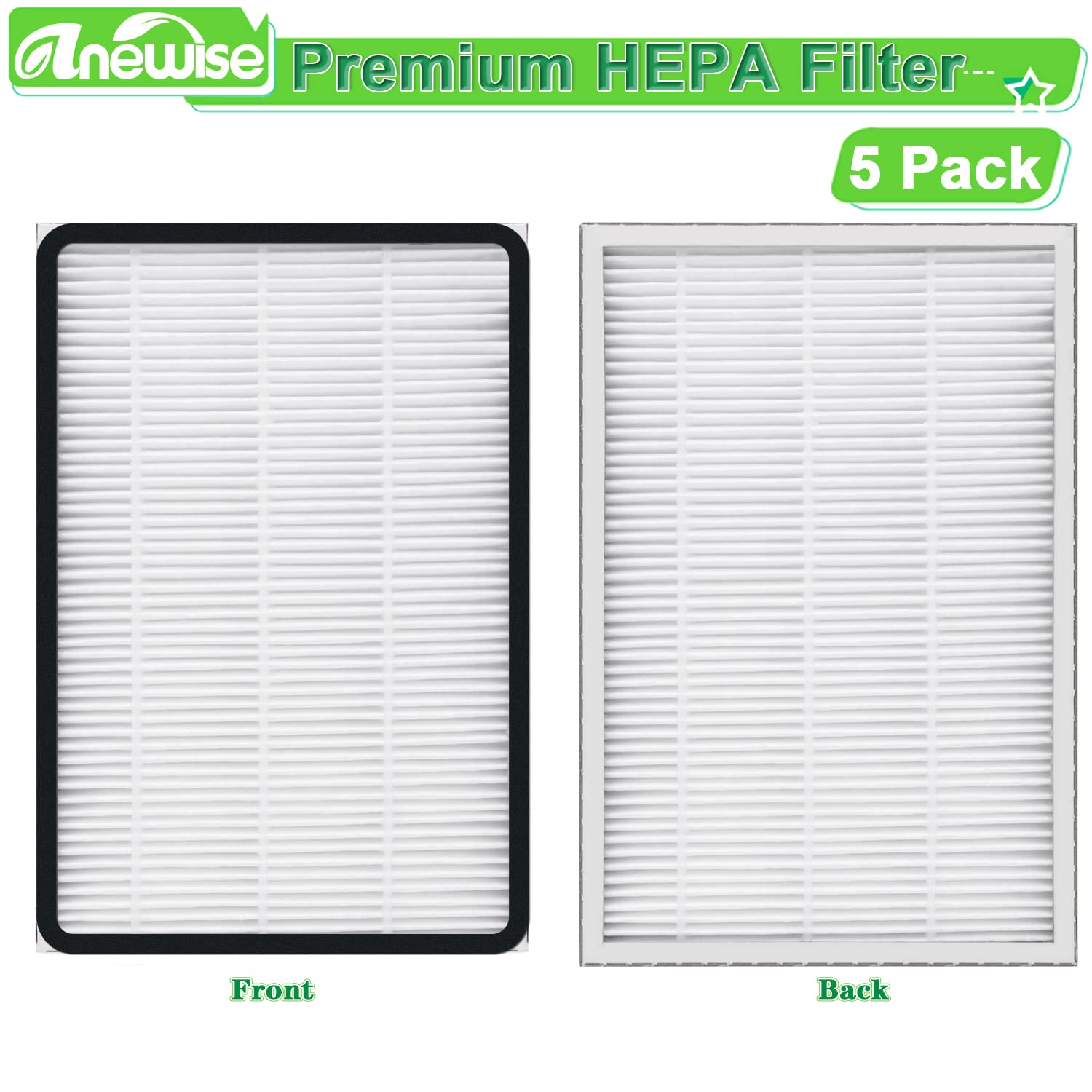 Anewise 5 Pack Ef 1 Hepa Media Filter Replacement For Kenmore 86889, 20 86889, 40324, 53295 Canister And Upright Vacuum Cleaner,