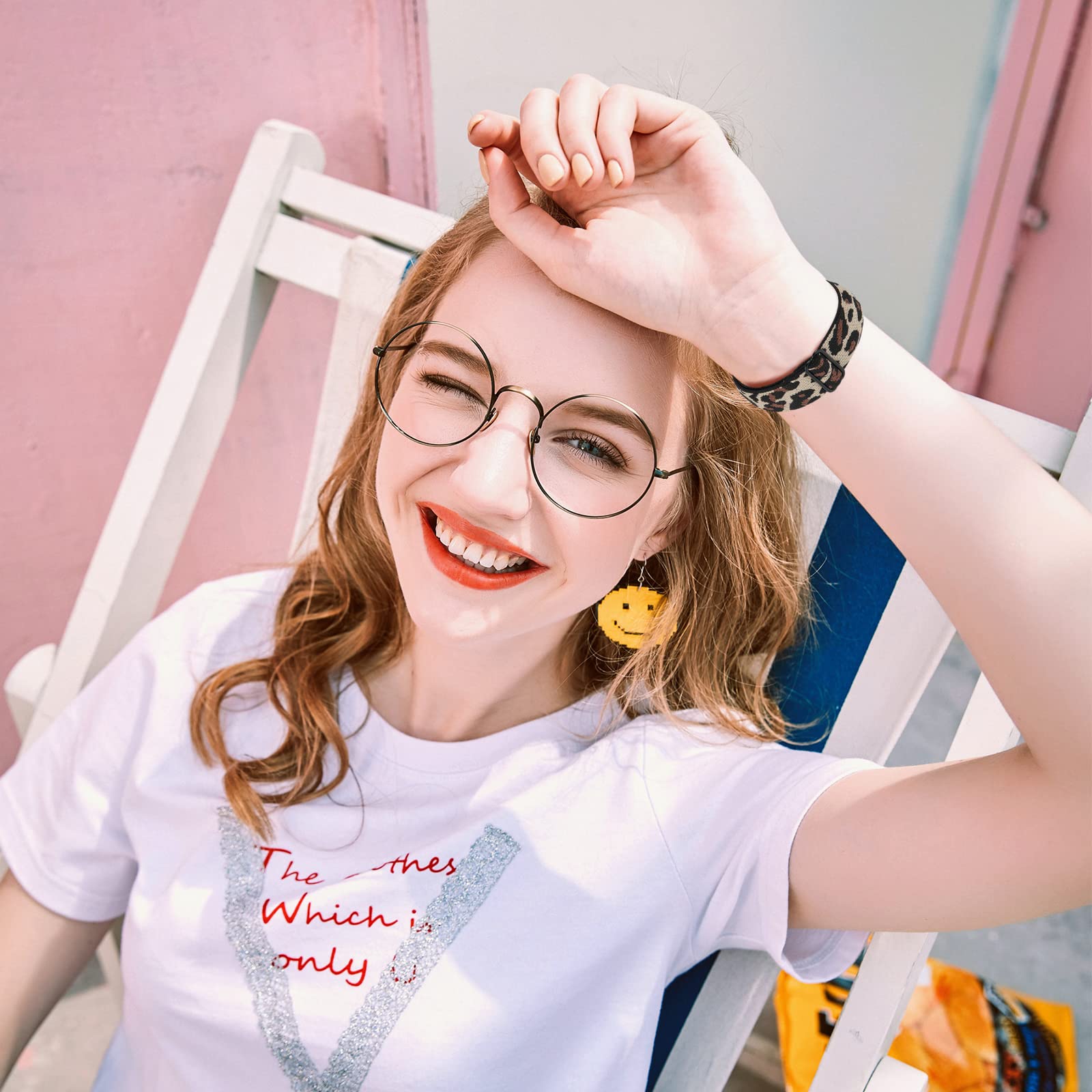 Ruentech 2 Pack Elastic Bands Compatible For Fitvii Hm57 Smart Watch Band, Adjustable Nylon Straps Replacement Wristbands For Fi