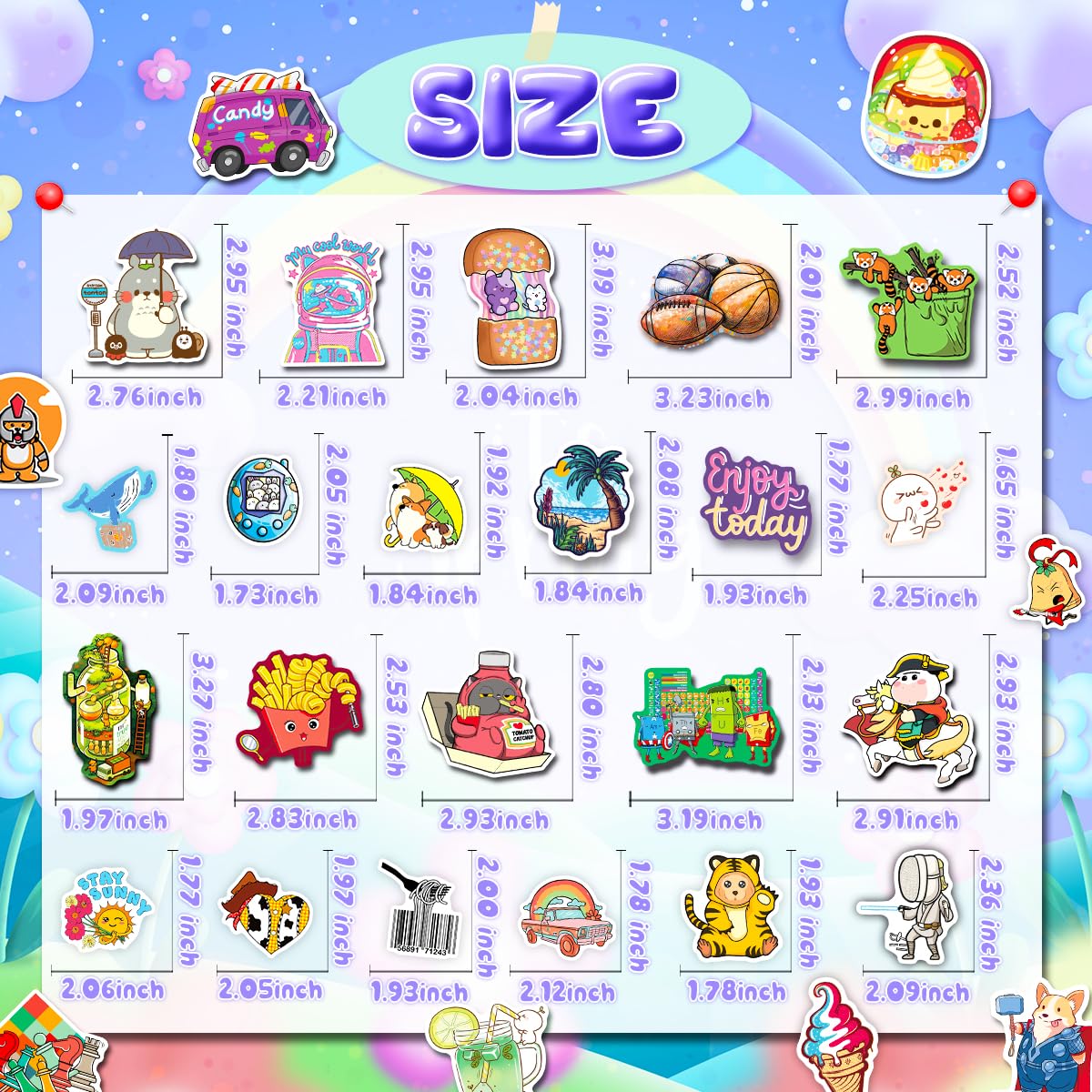 150Pcs Cute Water Bottle Stickers For Teens Kids,Waterproof Vinyl Aesthetic Decals For Laptop Skateboard Phone Car, Stickers Bul