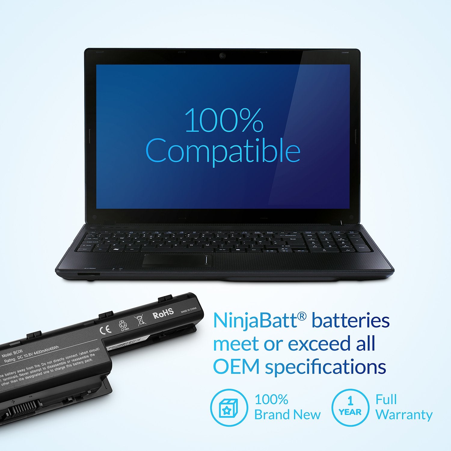 Ninjabatt Battery For Acer As10D31 As10D81 As10D51 As10D41 As10D61 As10D73 As10D75 5750 As10D71 5742 As10D56 E1 531 5250 E1 571 5733 7741 5733 5735 5755   High Performance [6 Cells/48Wh]