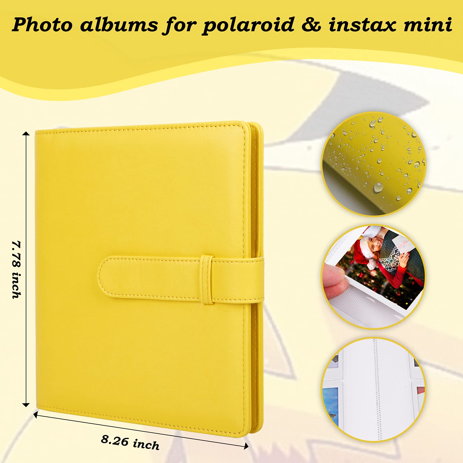 256 Pockets Mini Photo Album For Polaroid Pictures,Compatible With Fujifilm Instax Mini 12 11 9 8+ 8 7S 99 90 70 50S 40 26 25 Ev