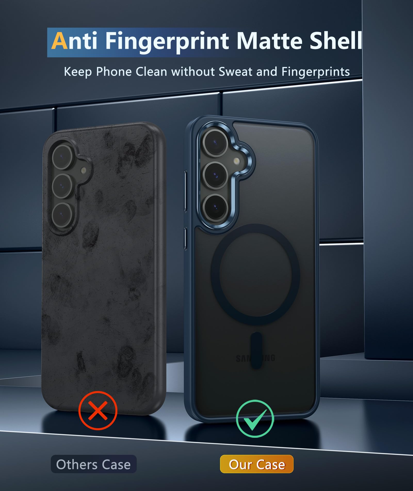 Fntcase For Samsung Galaxy S24 Plus Case: Magnetic Matte Slim Protective Shockproof Cell Phone Cover With Strong Magnet | Rugged