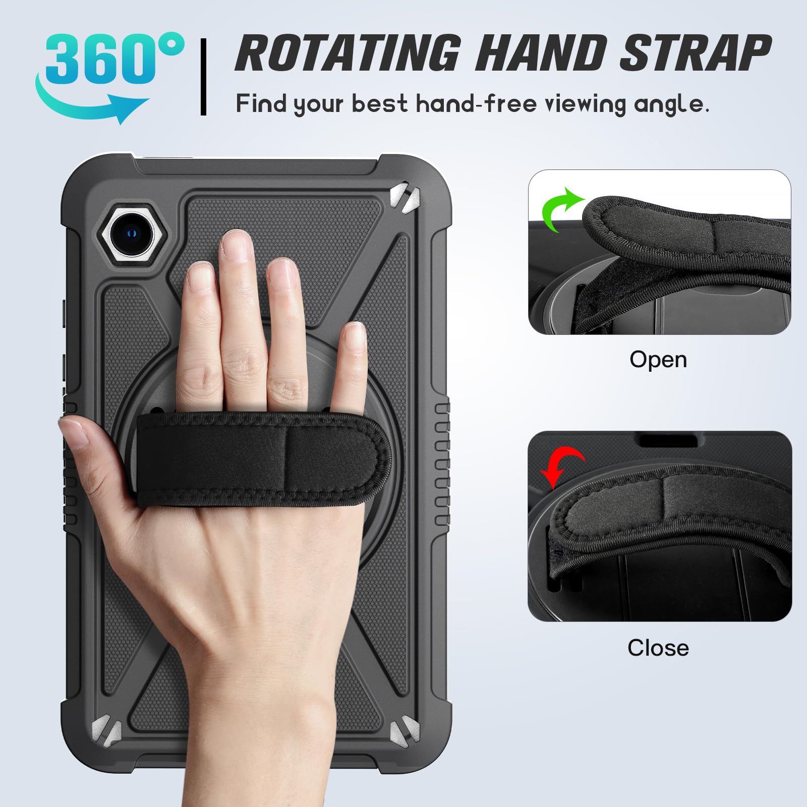 Ztotopcases For Samsung Galaxy Tab A9 Case 8.7 Inch 2023,With 360 Rotating Hand Strap & Shoulder Strap,Heavy Duty Shockproof Pro