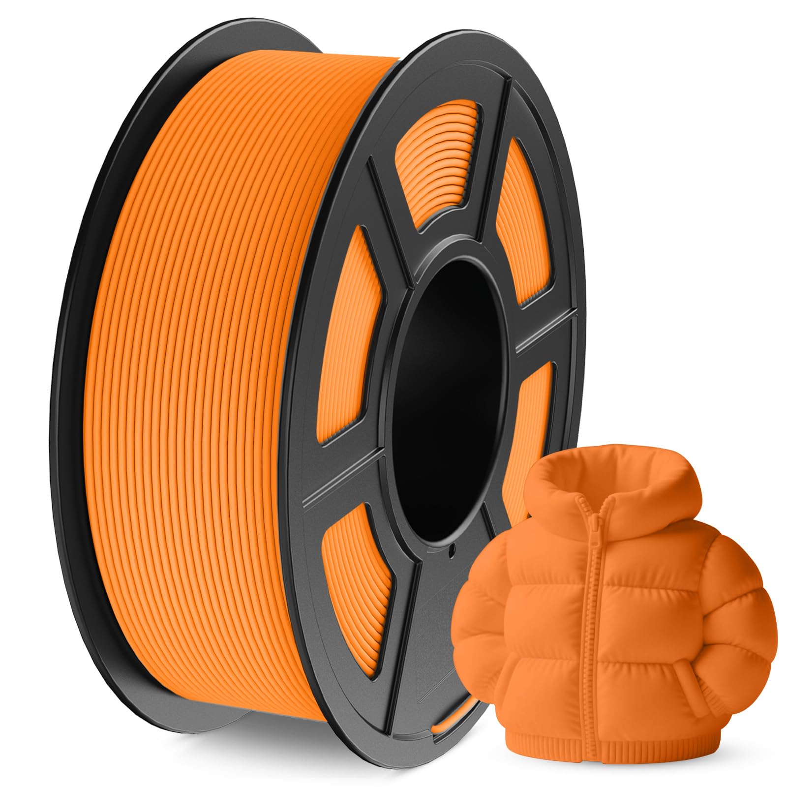 JAYO Matte PLA 3D Printer Filament 1.75mm Orange, Matte Surface Conceals Layer Lines Filament, 1.1kg (2.42 lbs) Spool, Accuracy 