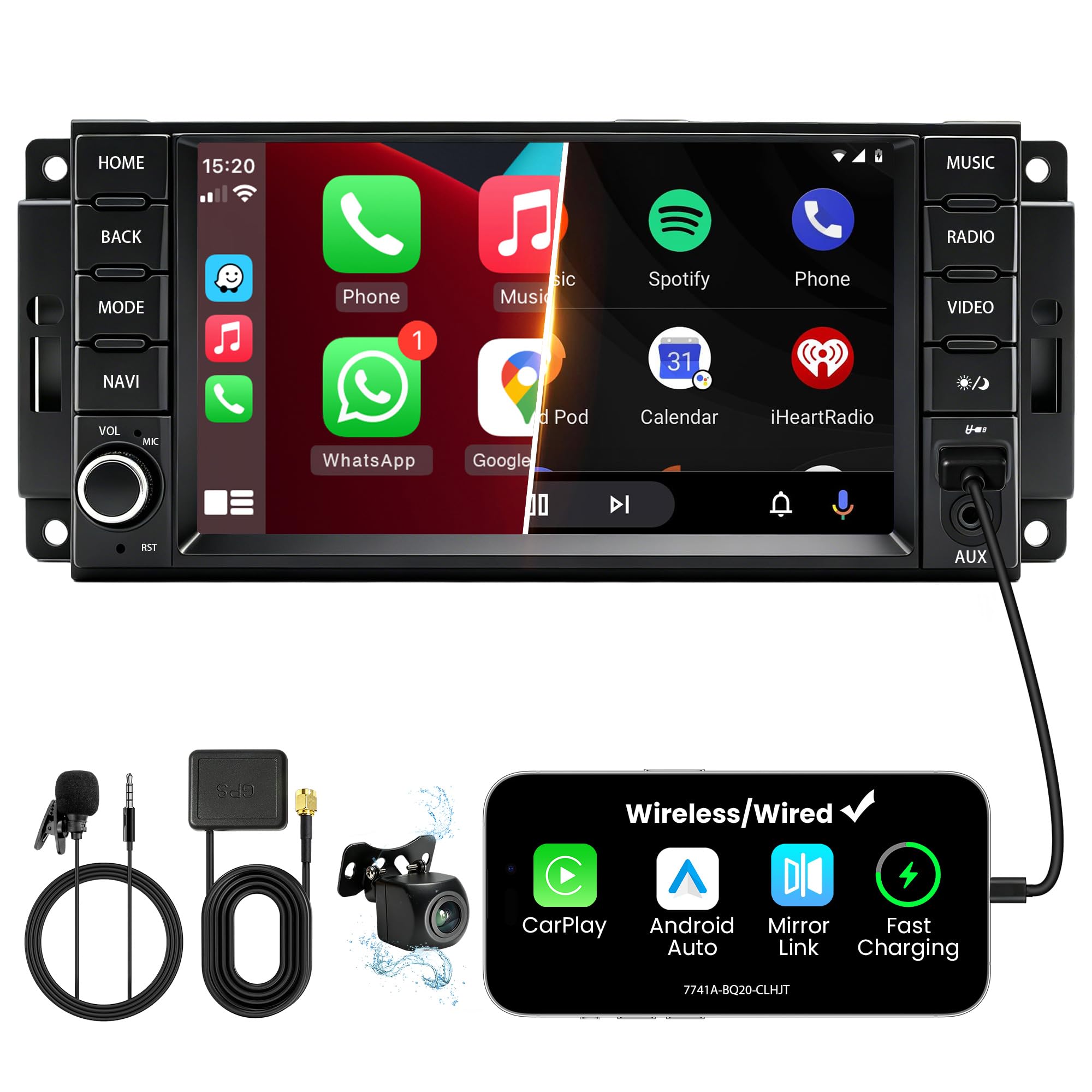KORVITH 7 Car Stereo for Chrysler Town & Country (20102016)