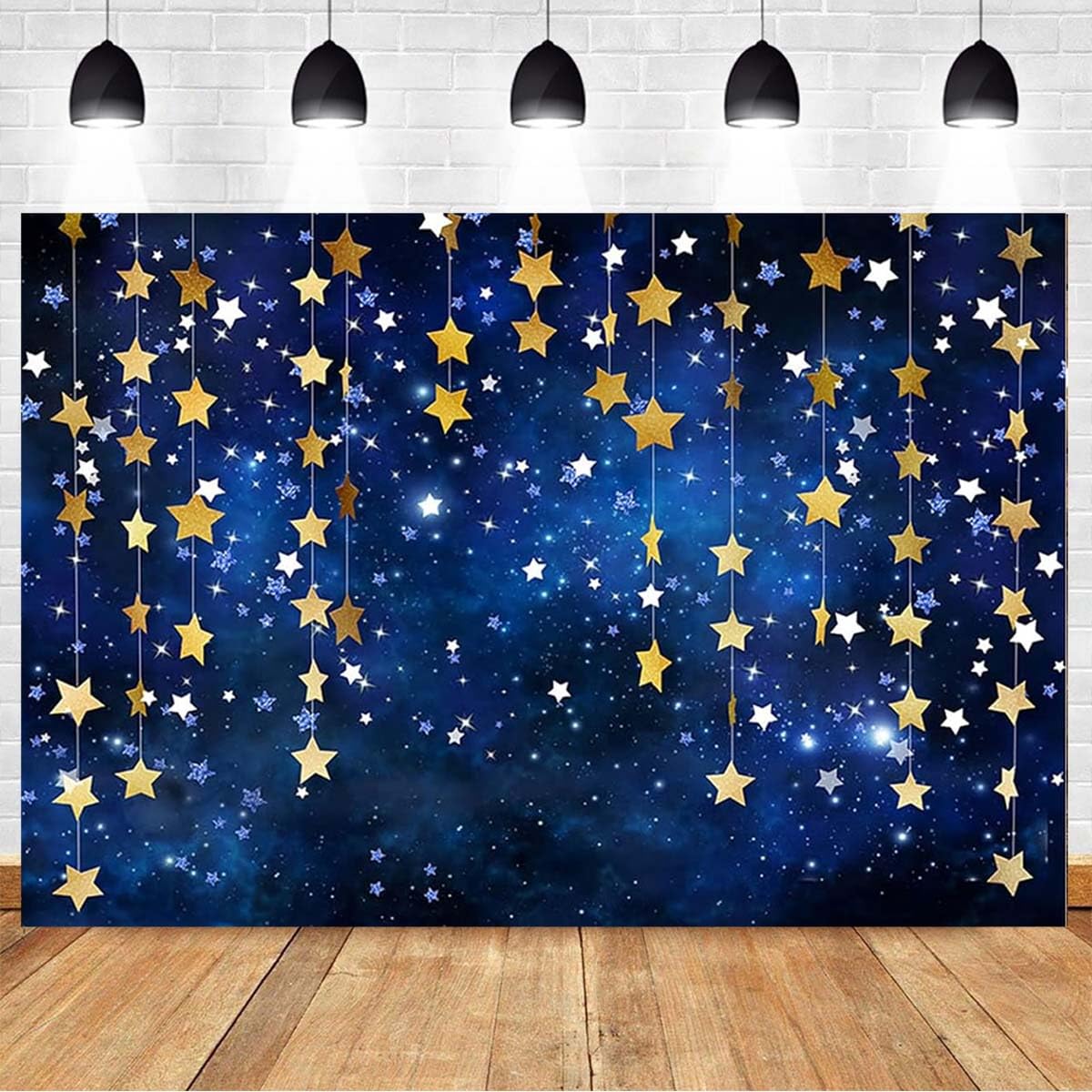 Twinkle Twinkle Littler Star Backdrops Navy Blue Galaxy Starry Sky Gold Glitter Little Star Photography Background Adults Kids B