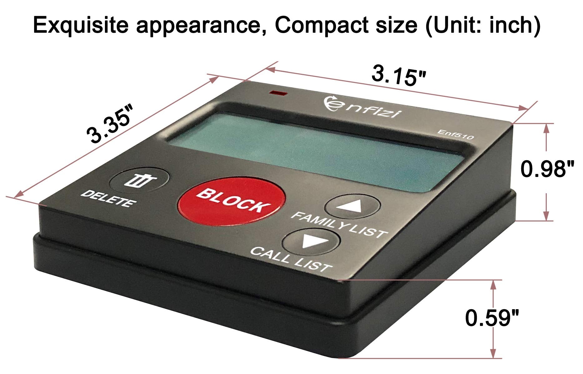 Enf510 Call Blocker For Landline Phones/Answering Machine/Home Cordless Phones, Works With All Analog Telephones, Block Unwanted