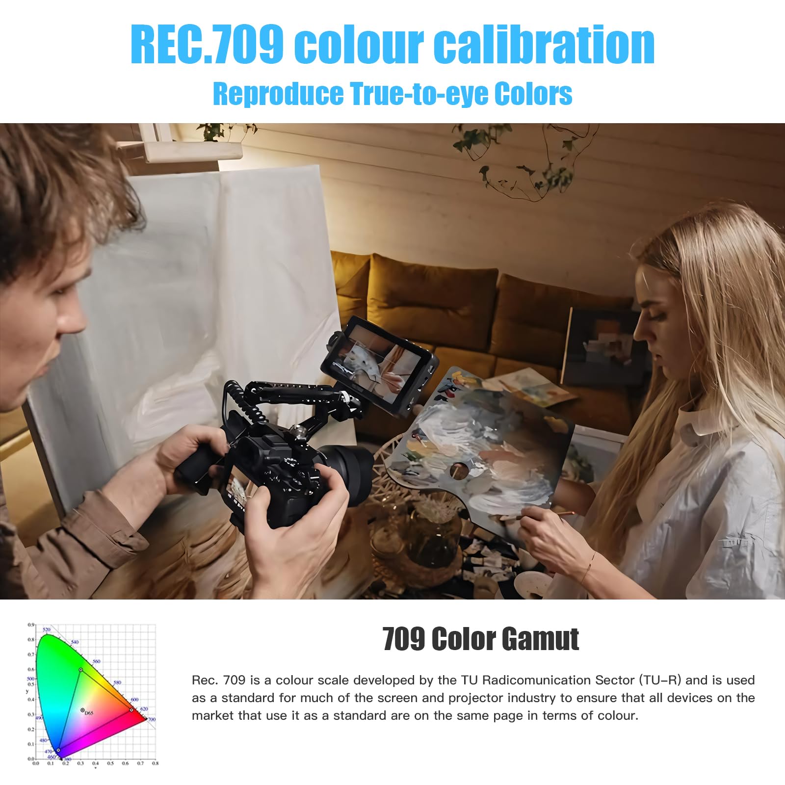 Viltrox Dc550 5.5'' Full Hd Hdmi On Camera Monitor Kit, 1200Nit Touch Screen Camera Field Monitor With Hood, Battery, Storage Ba