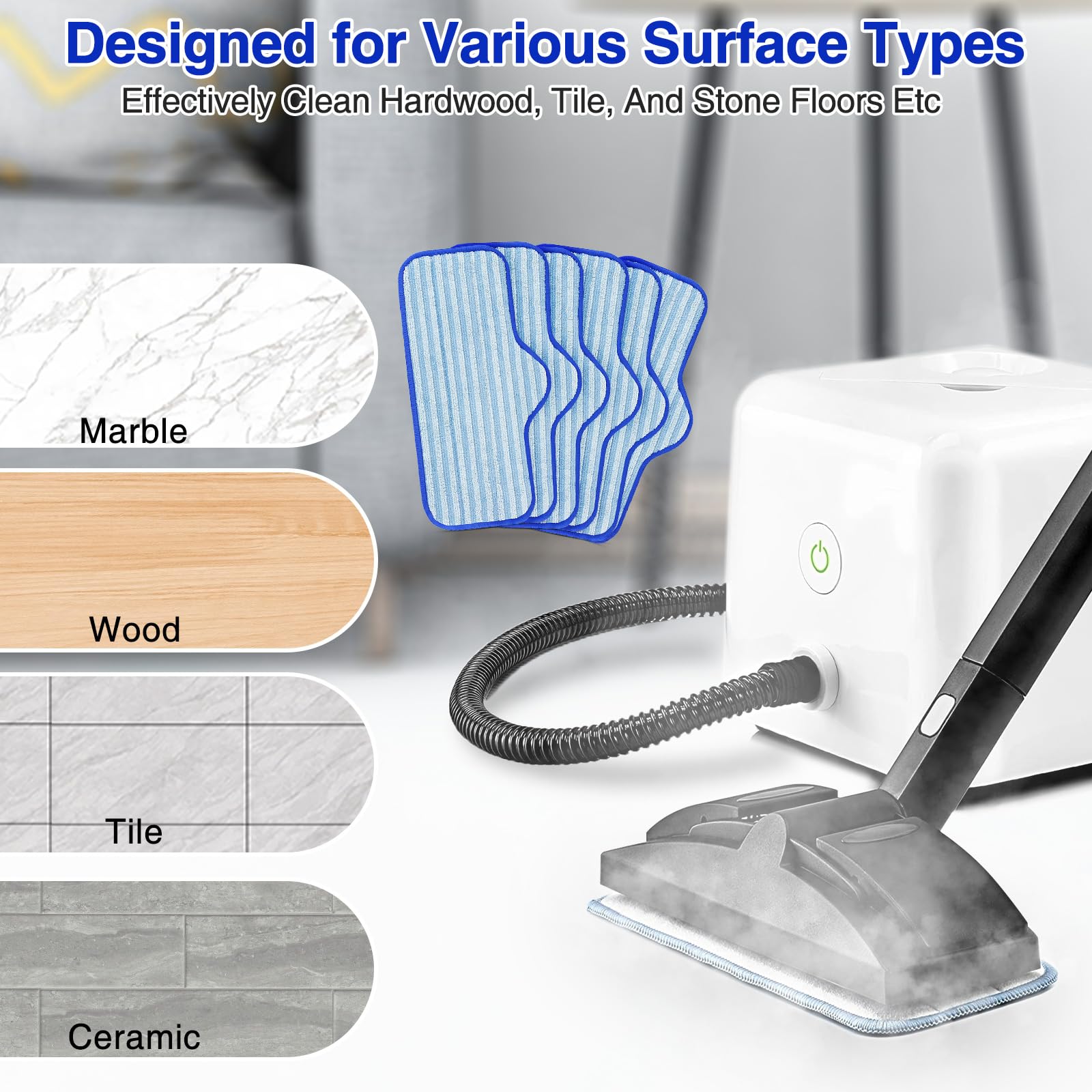 Linniw 6 Pack Microfiber Pads Compatible With Dupray Neat Steam Cleaner, Durable, Reusable And Machine Washable