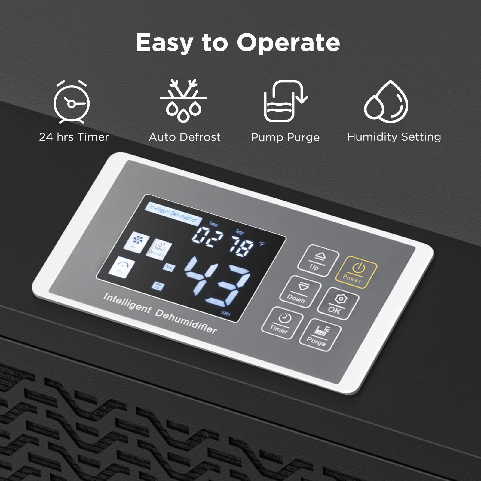 Moiswell 240 Pints Commercial Dehumidifier With Pump And Drain Hose For Basements And Large Spaces Up To 8,500 Sq Ft, 5 Years Wa