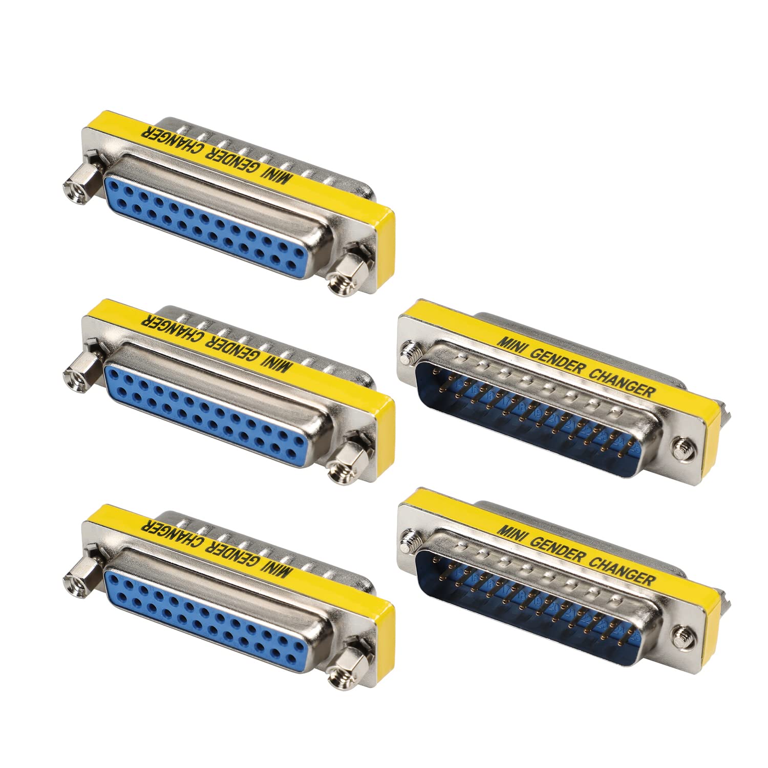 Fielect Db25 Vga Gender Changer 25 Pin Female To Male 2 Row Mini Gender Changer Coupler Adapter Connector For Serial Application