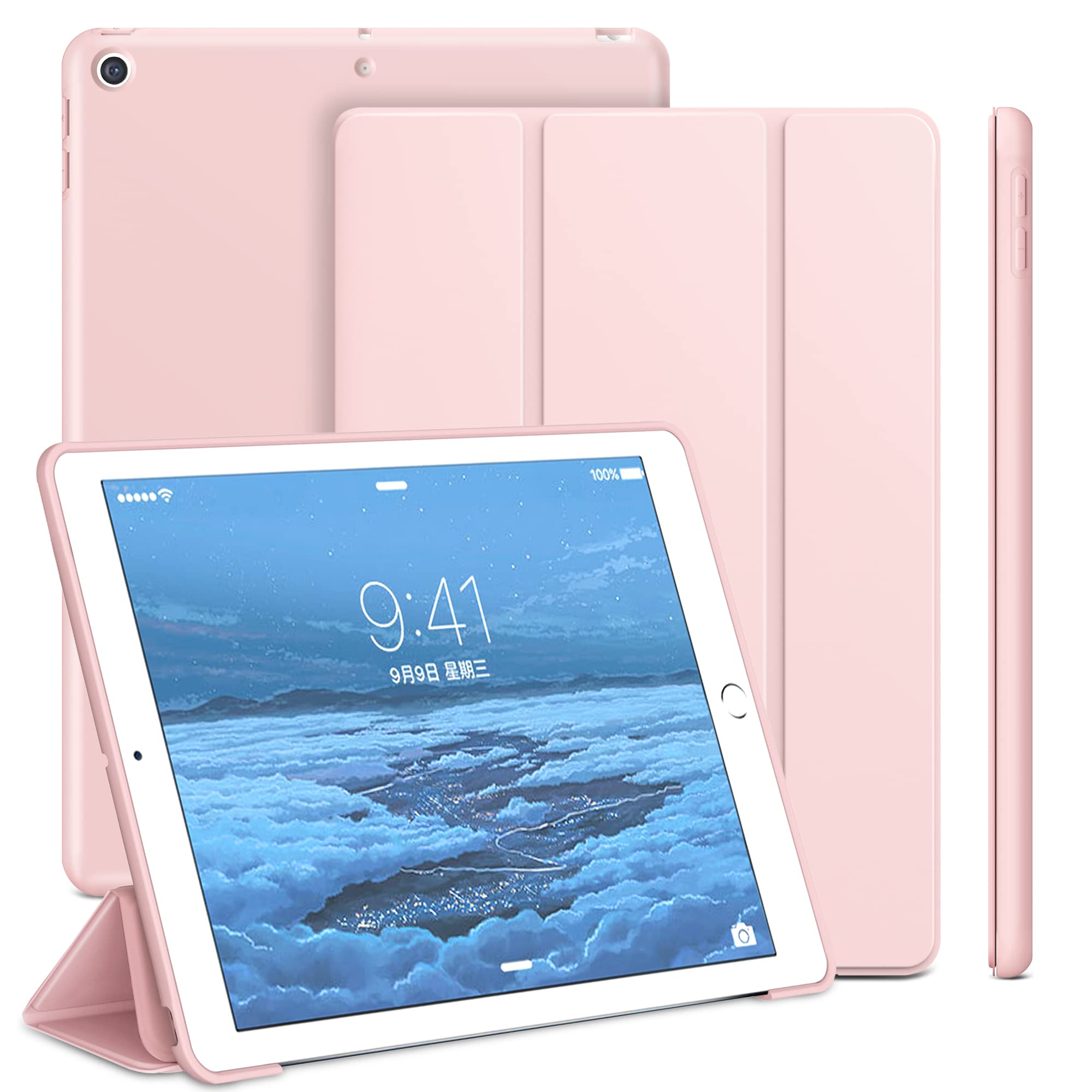 Protutab Case Compatible With Ipad 9Th Generation, Auto Wake&Sleep Slim Trifold Stand Case Compatible With Ipad 9Th Generation &