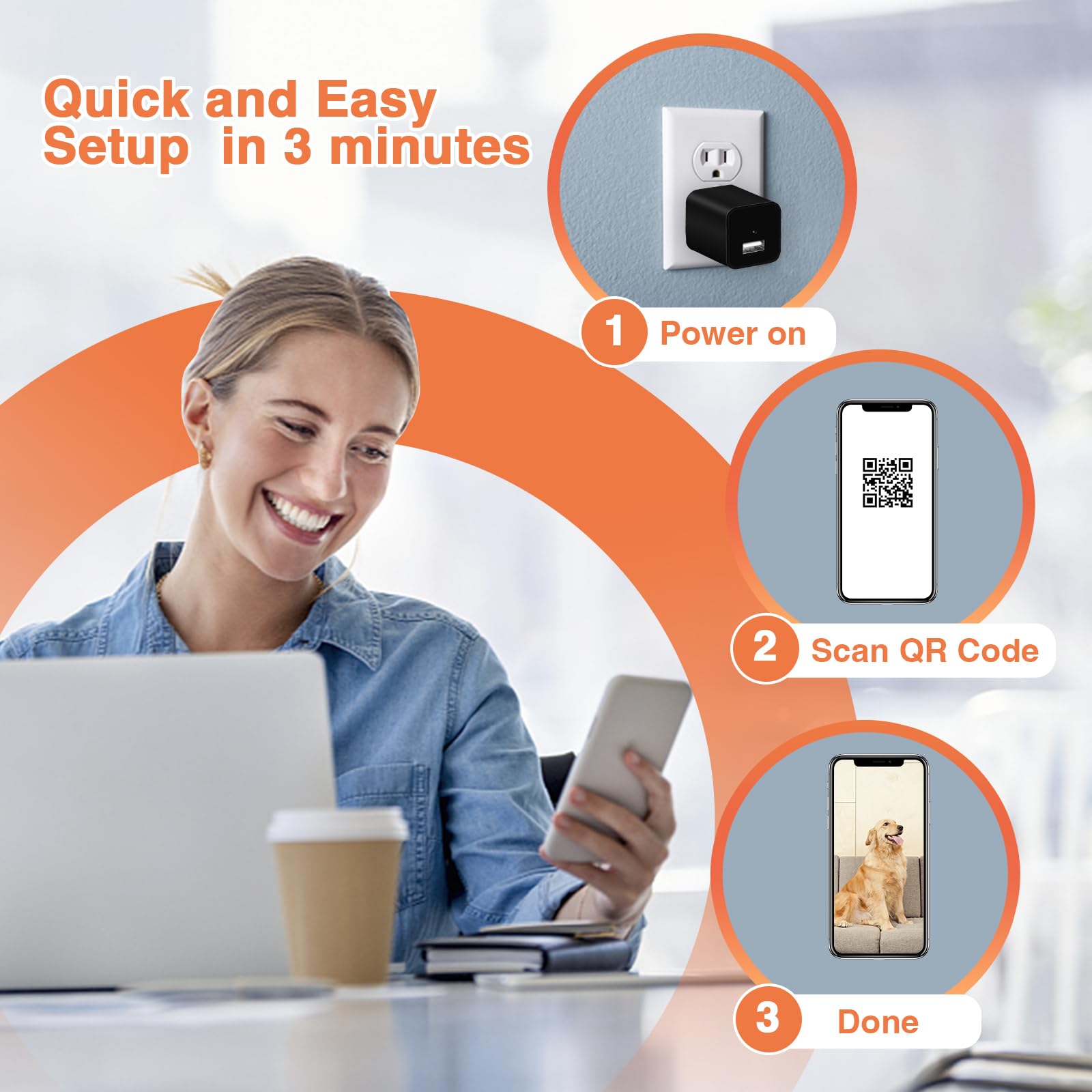 Xxaxx Hidden Wifi Camera,4K Ultra Hd Small Nanny Cam With Remote View Live Video To Phone, Motion Detection, Sd Card Slot, Phone