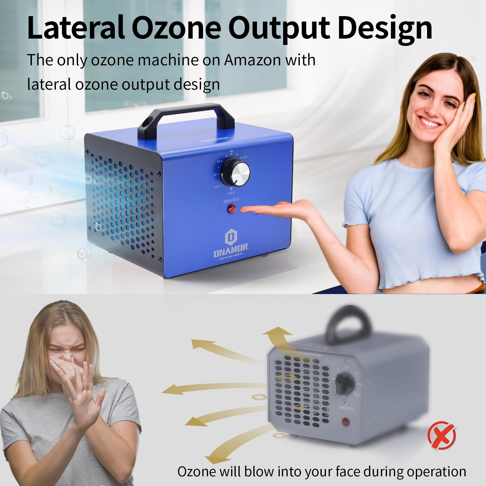 Onamor Ozone Generator 22000 Mg/H, Ozone Machine Odor Removal, Ozone Ionizer Deodorizer, High Efficiency Ozone Odor Eliminator F